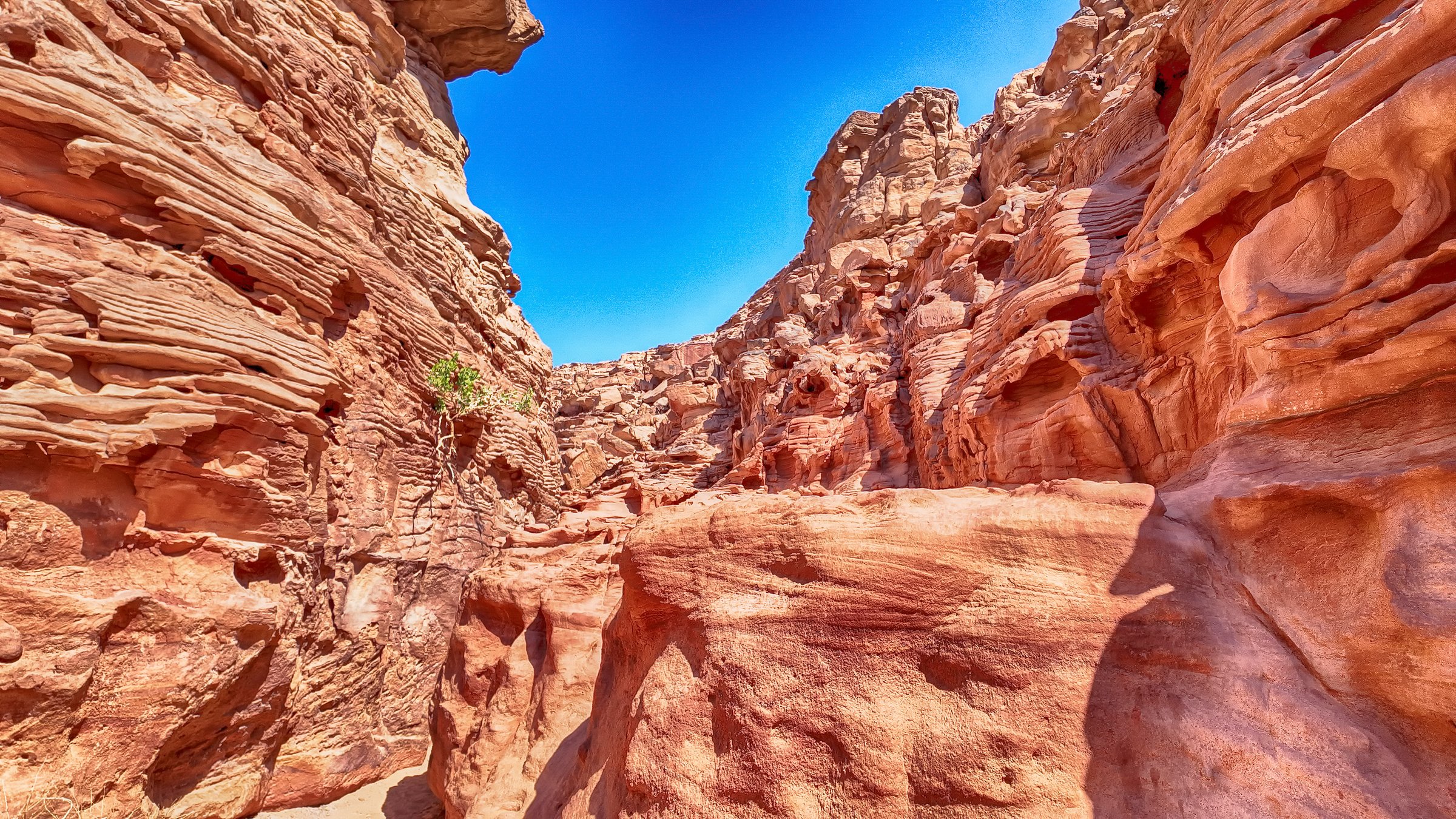 Scenic view of a canyon landscape in the desert near Dahab, South Sinai, Egypt