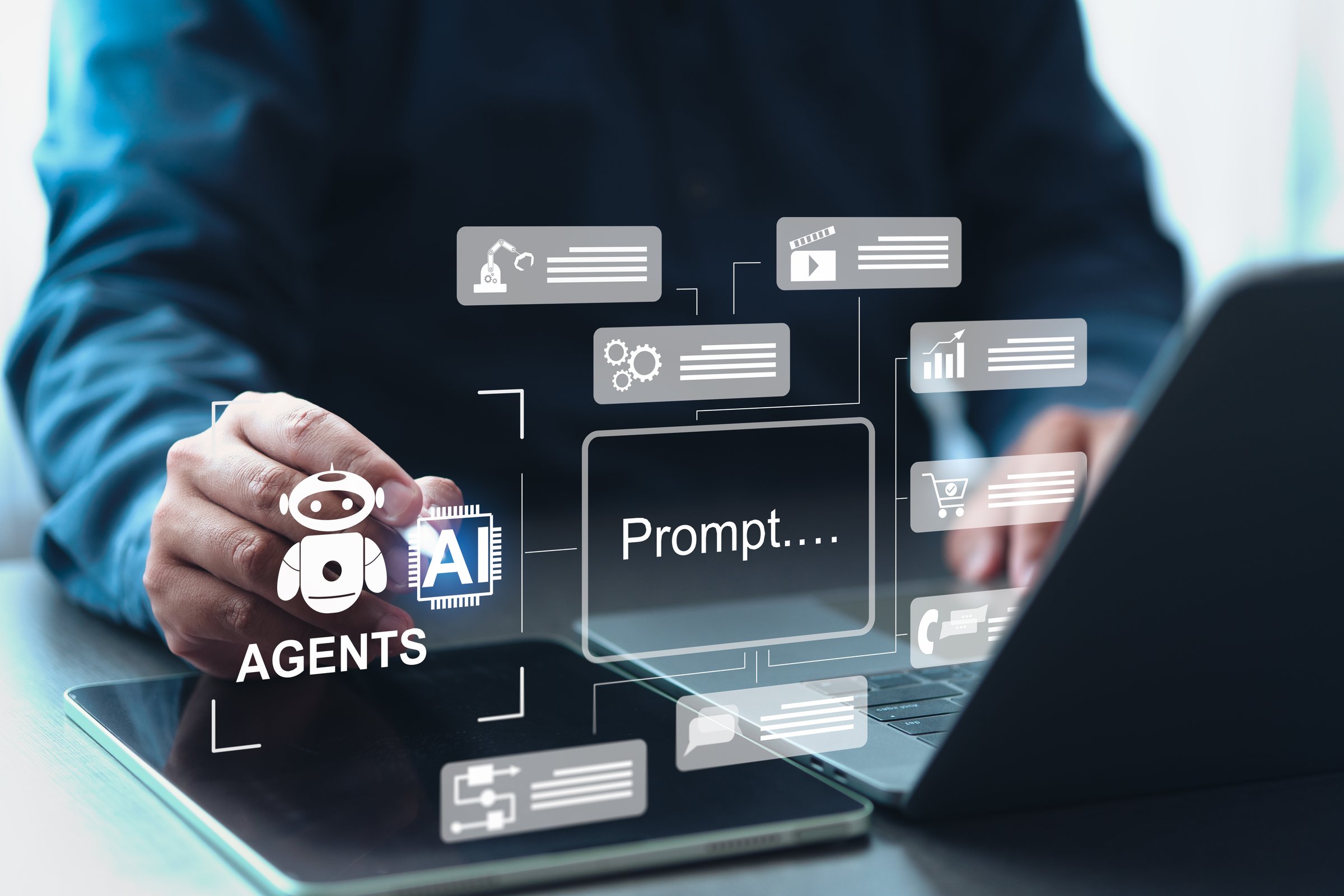 Using AI agents to assist with tasks perform intelligent operations in content creation data analysis learning marketing and digital operations aligned with business goals.