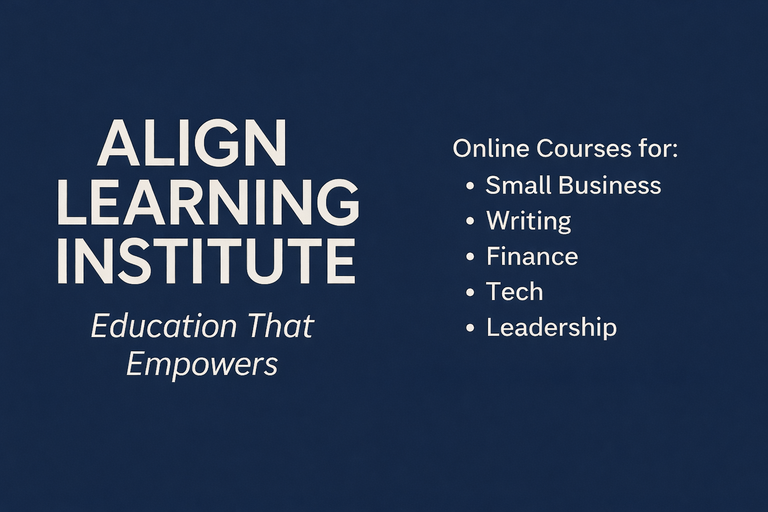 Align Learning Institute - Empowering education for all