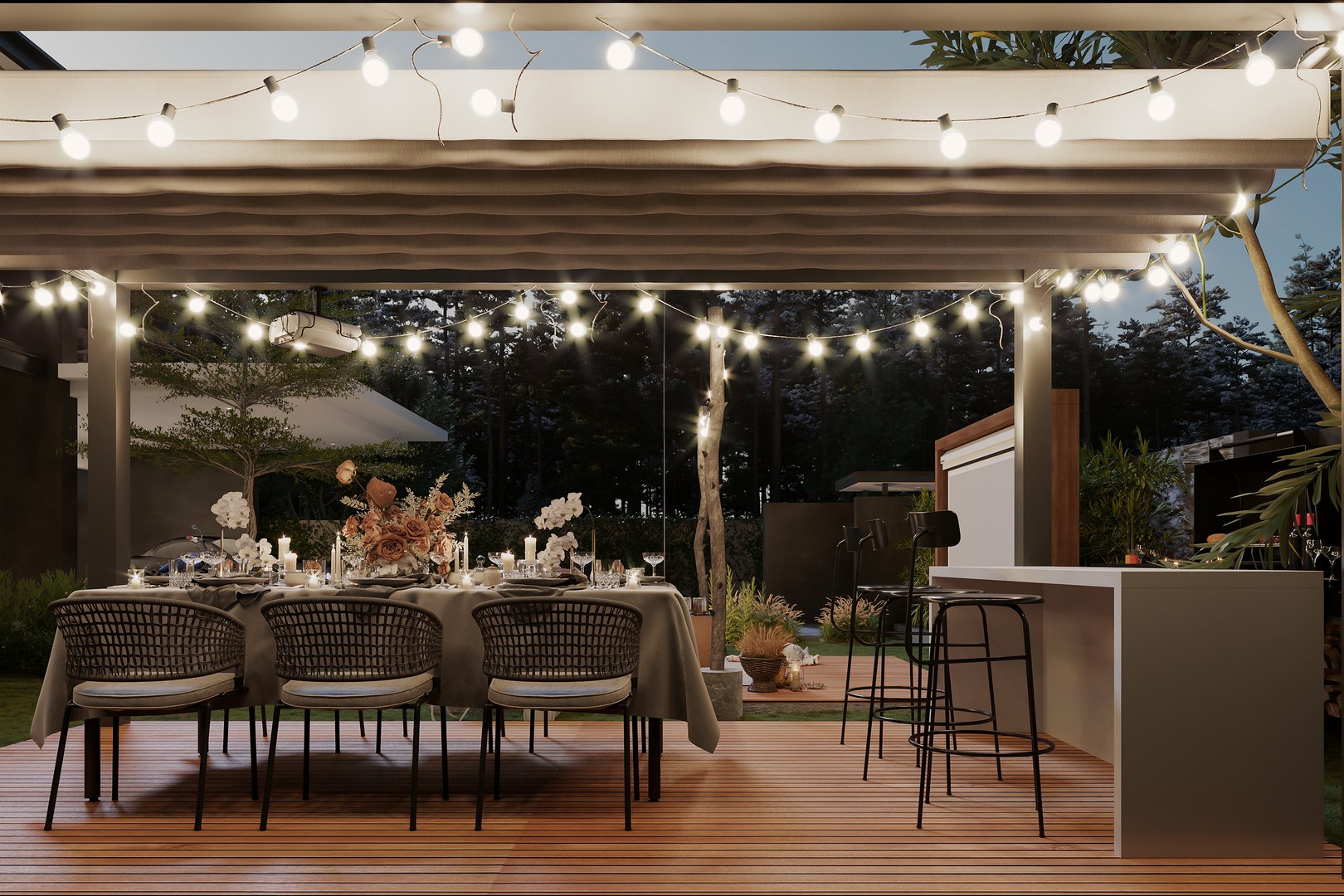 Enjoying the dinner night with the Interior Beauty of the Villa and dining area.