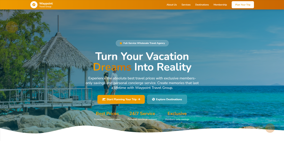 WayPoint Travel Group Website - Local Business Marketing and SEO Services