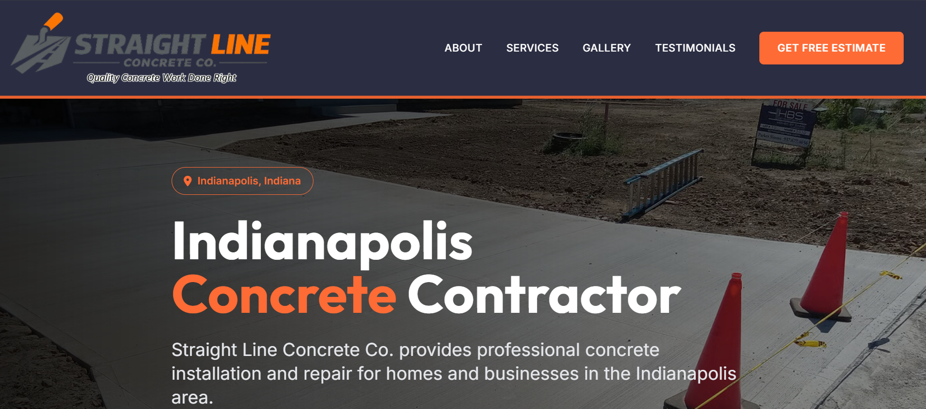 Straight Line Concrete Co. website demo
