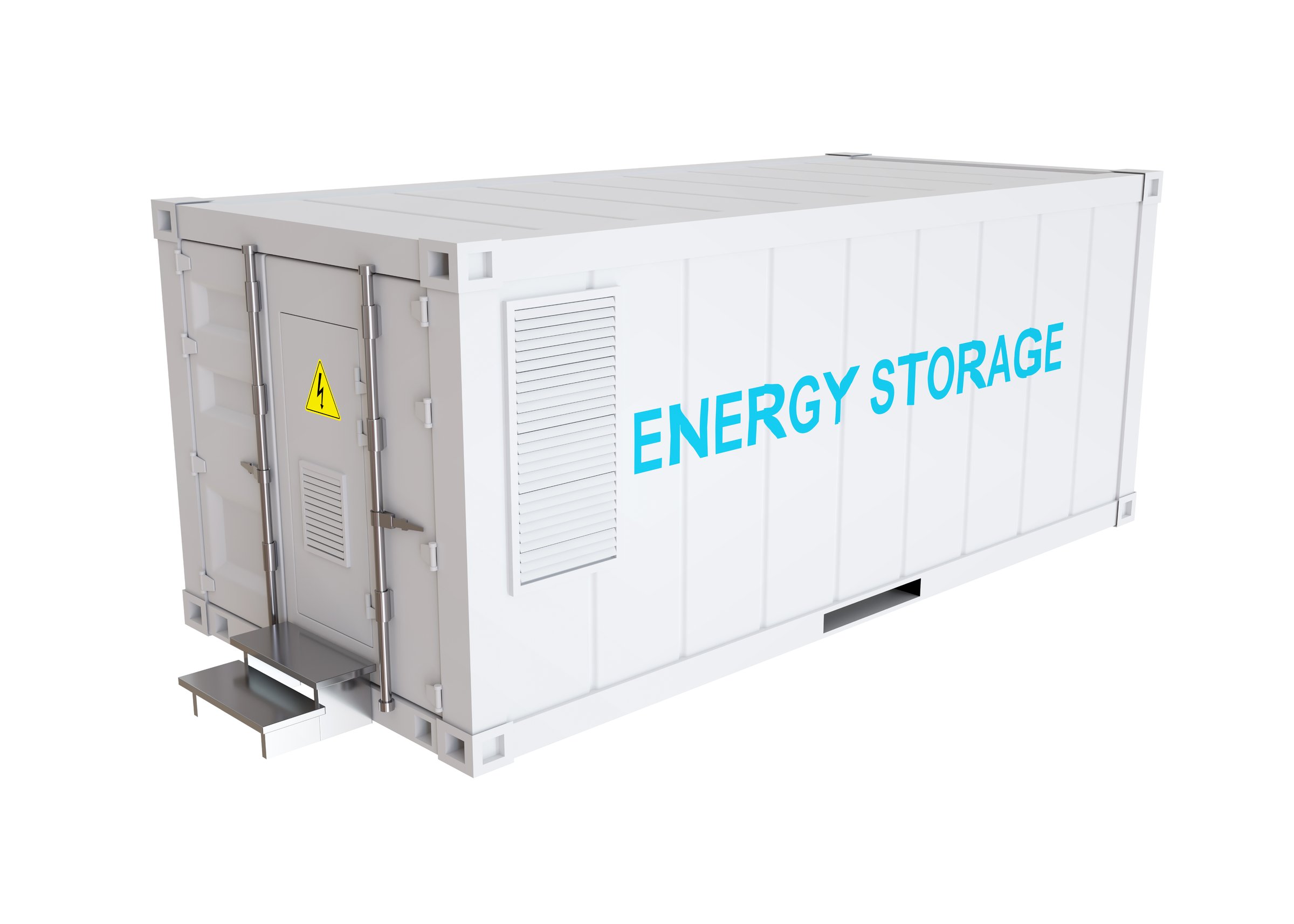 Energy storage system or battery container unit. 3d-rendering
