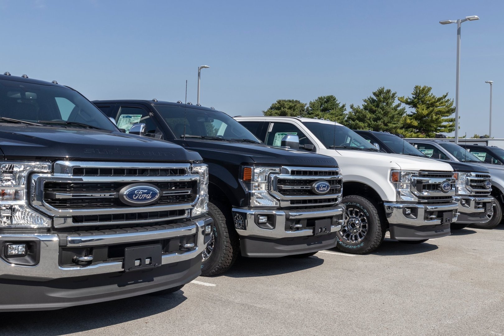 Kokomo - Circa September 2021: Ford F-Series Trucks Display. The Ford F-150, Super Duty F-250, F-350 and F-450 are the best selling trucks in the US.