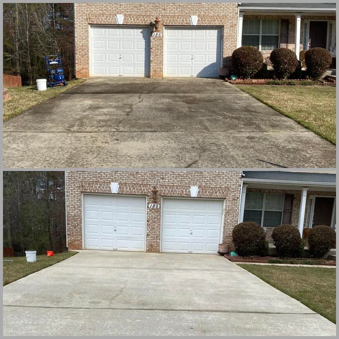 Pressure washing before and after results