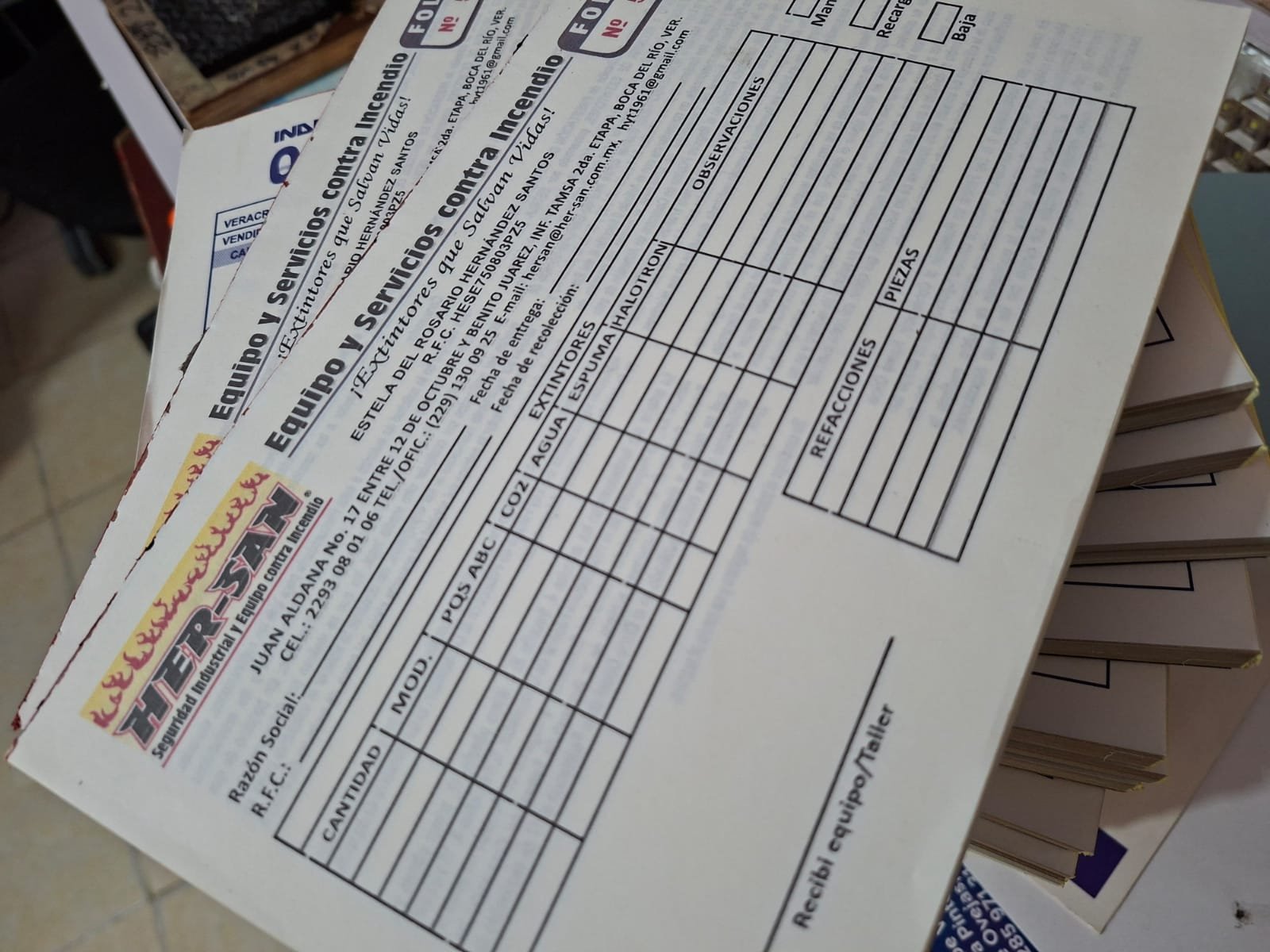 Bloque de notas de pago - Detalle