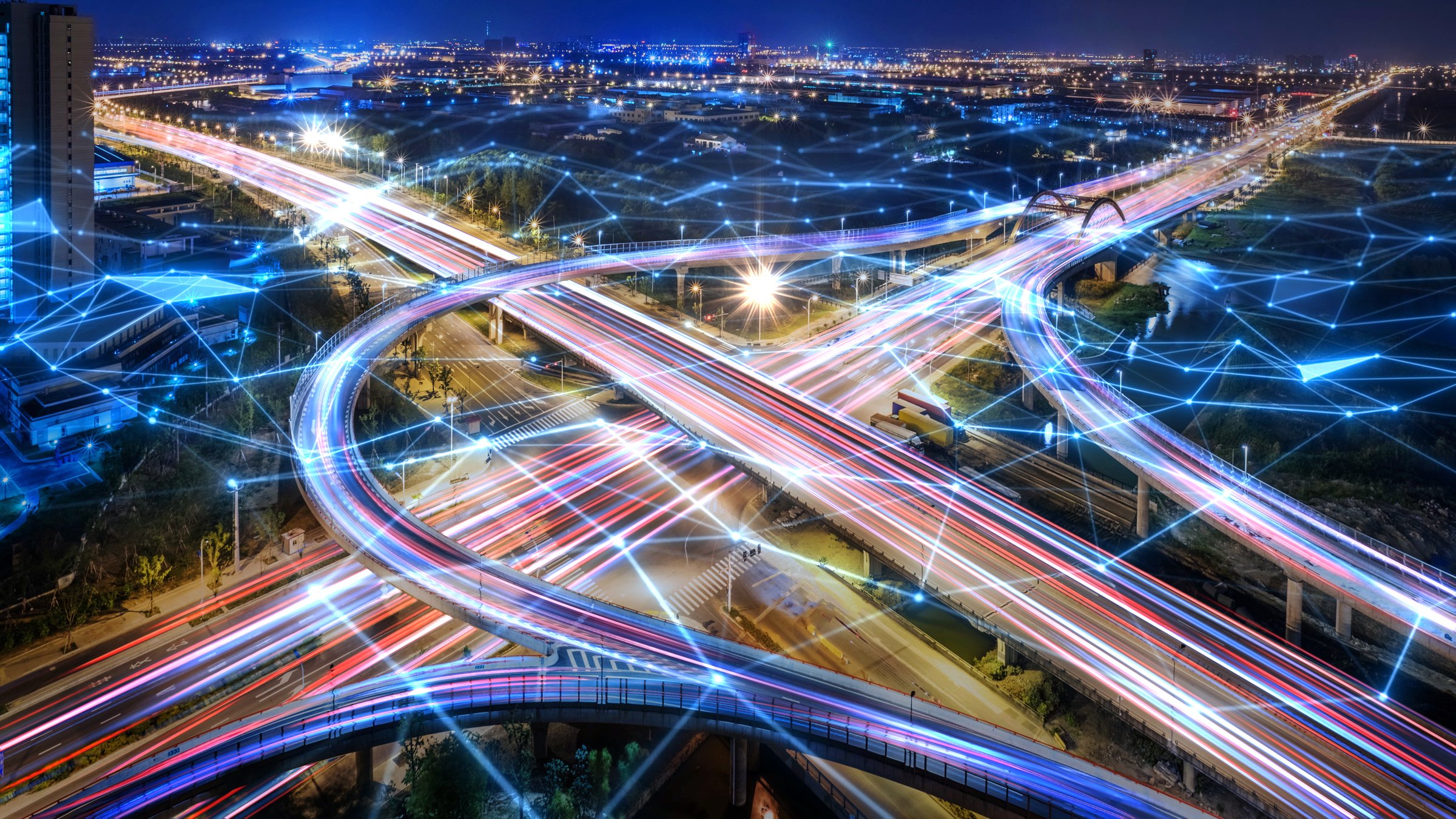 Rush hour traffic fast moving hyper lapse at night overhead of busy intersection traffic at night moving fast light road lane effect line light cg