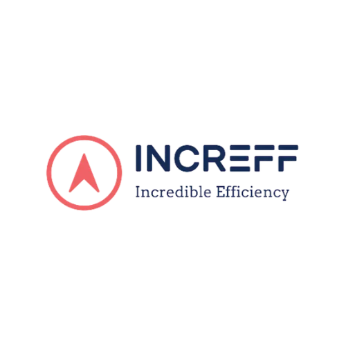 Increff logo with a red upward arrow in a circle and the text Incredible Efficiency underneath.