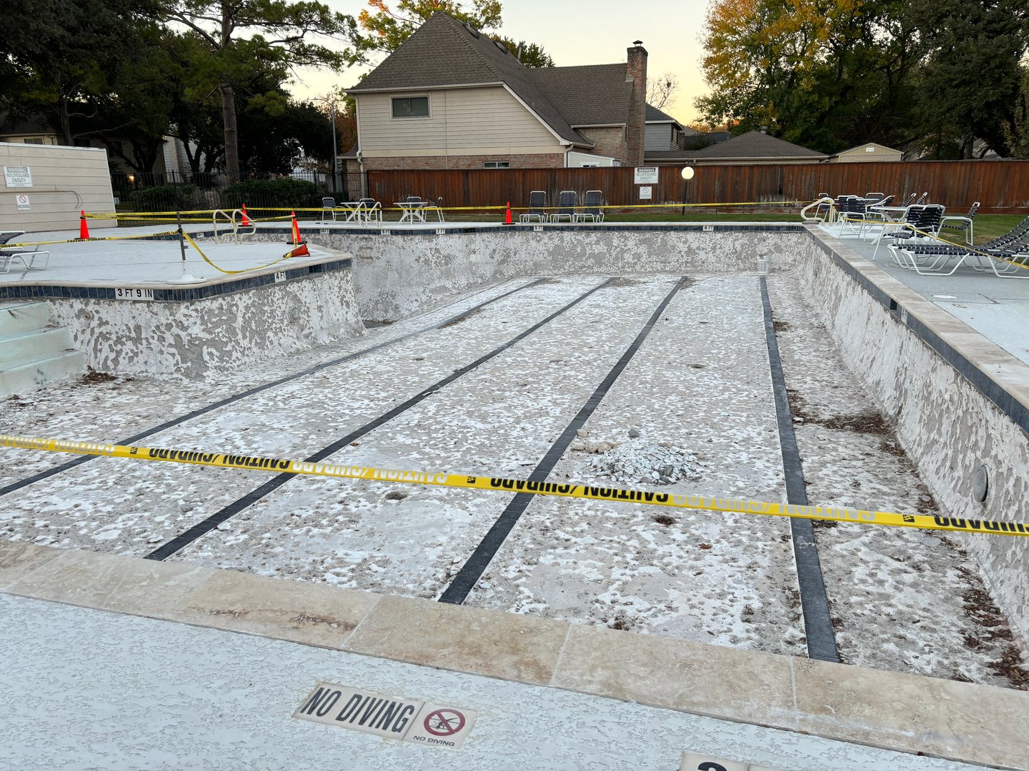 Prep for pool resurfacing