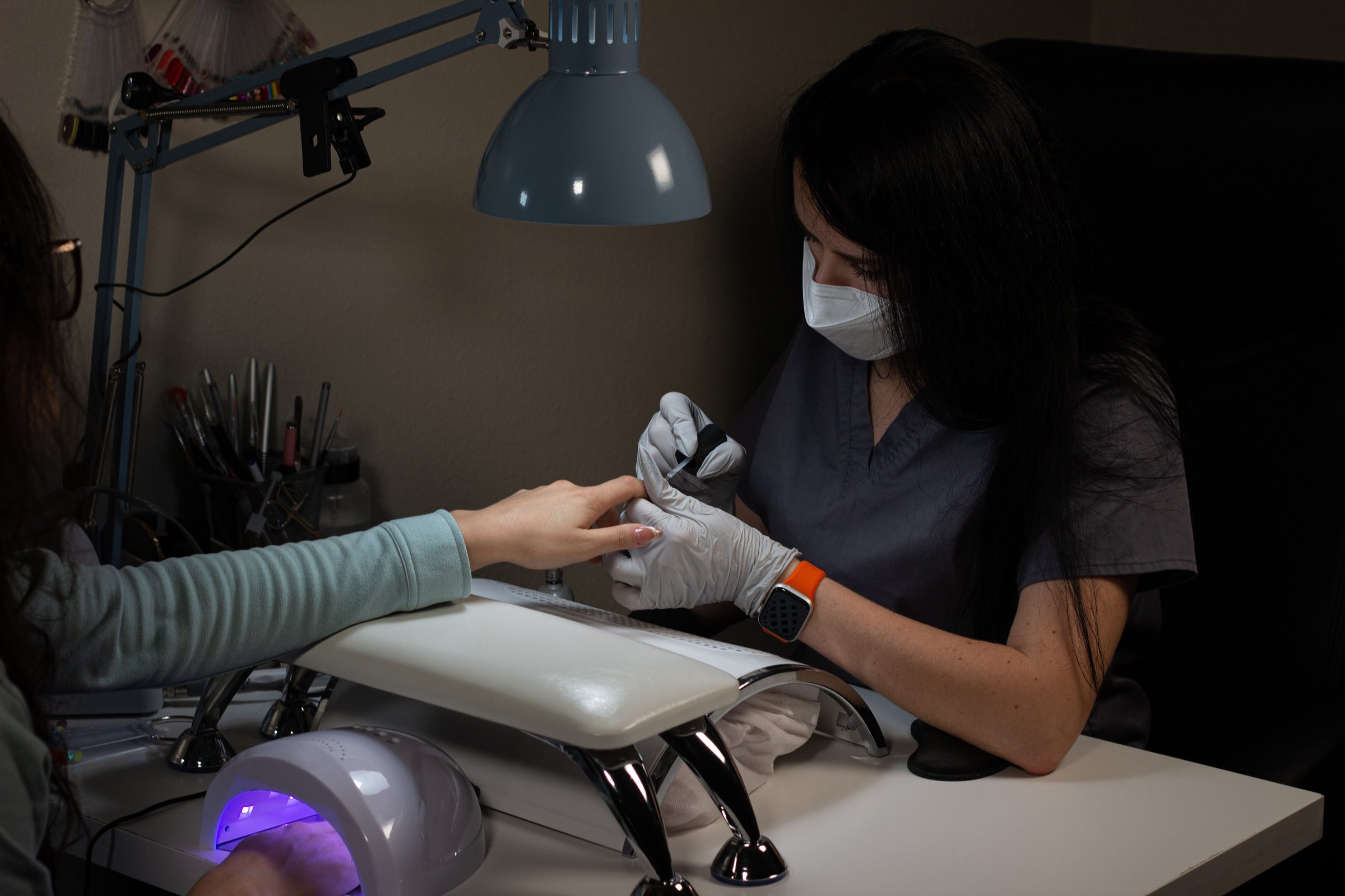 Nail artist at work