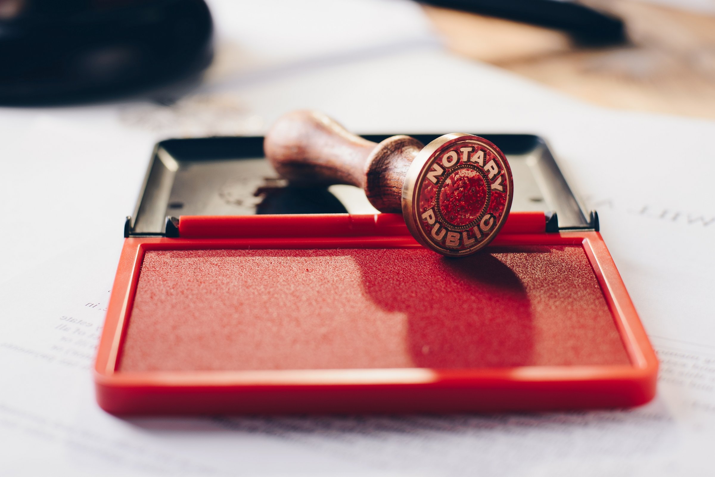Metal notary public ink stamper. Law office.Metal notary public ink stamper. Law office.