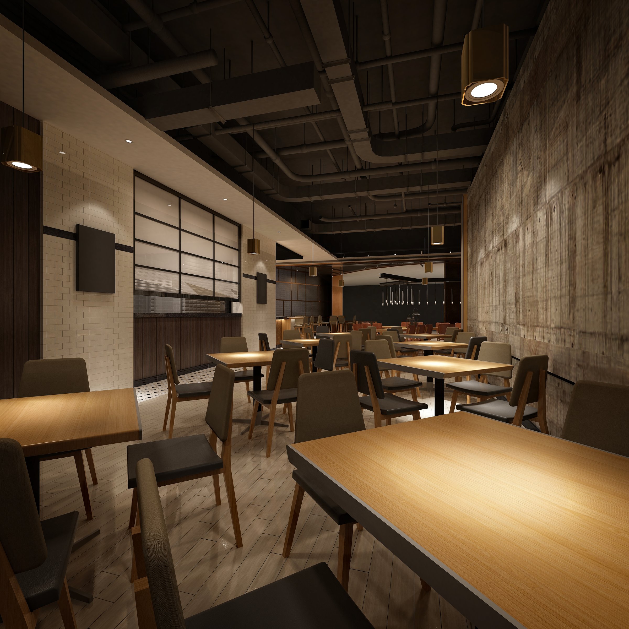 3d render of modern cafe restaurant