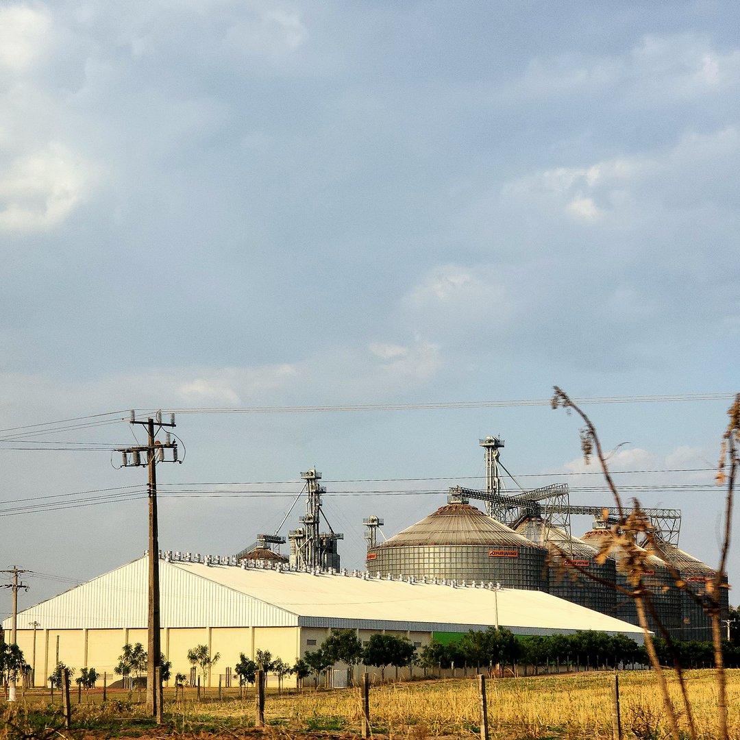 Chapadão do Sul, state of Mato Grosso do Sul, 08-18-2024: Grain drying machines used in the Brazilian agribusiness industry.