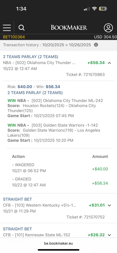 Client B betting results screenshot 3