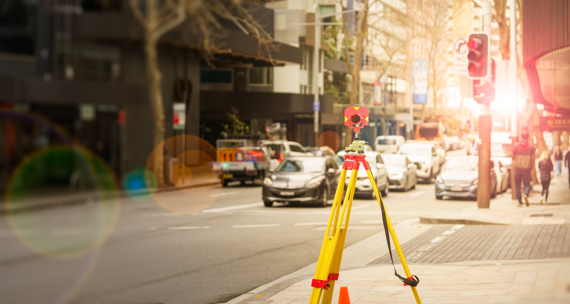 Property is surveyed in a large city setting.