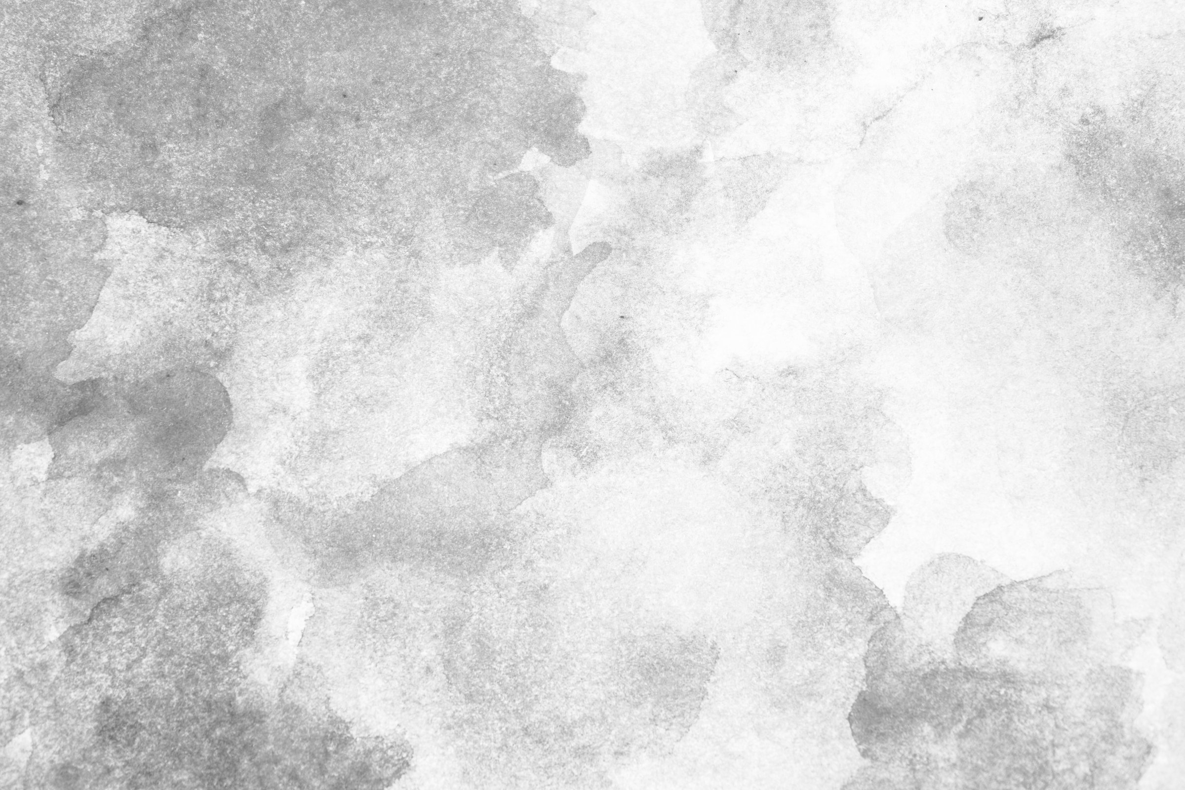 Black white abstract watercolor. Light gray art background for design. Spot blot daub. Grunge.