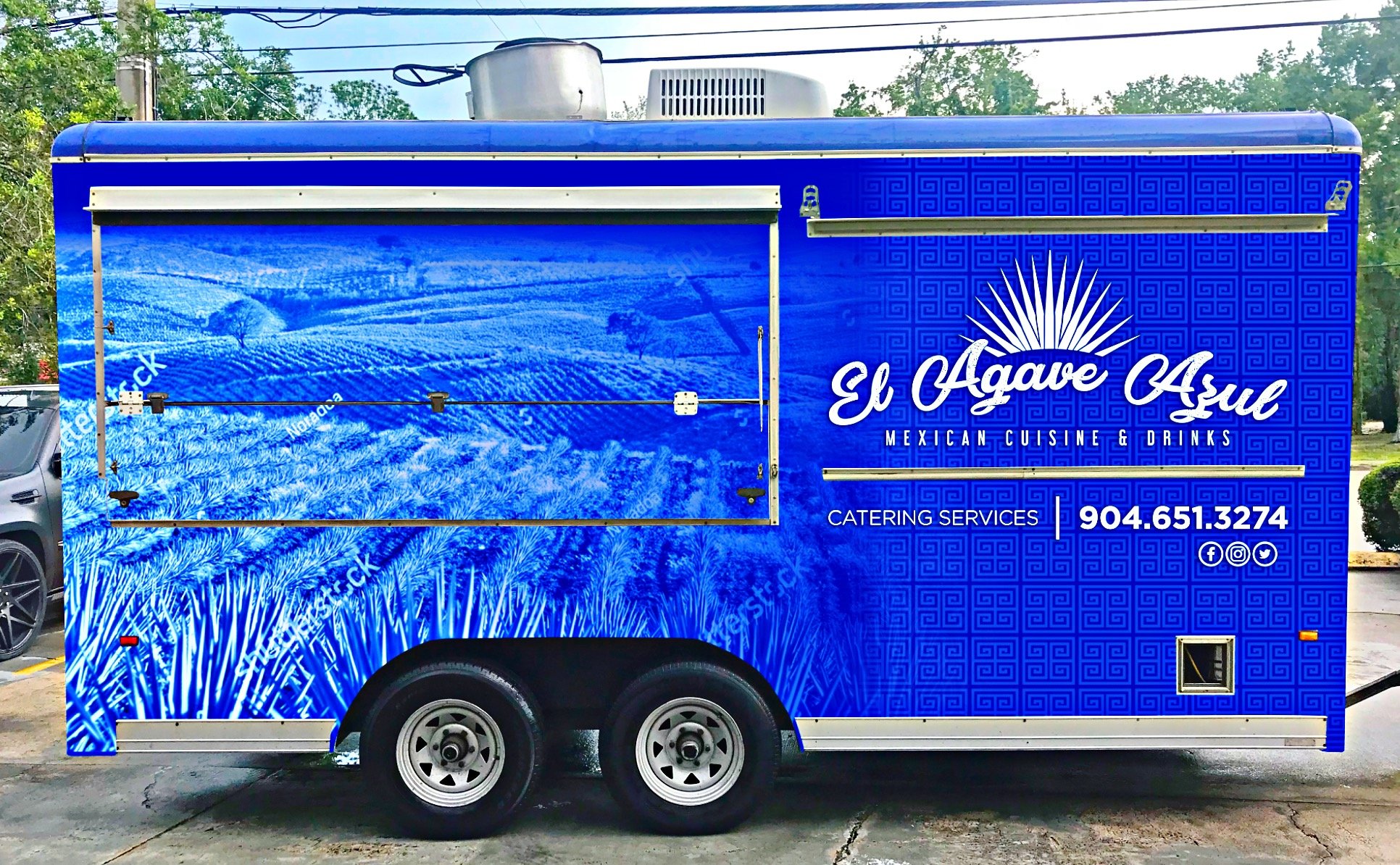 Chef serving food from food truck