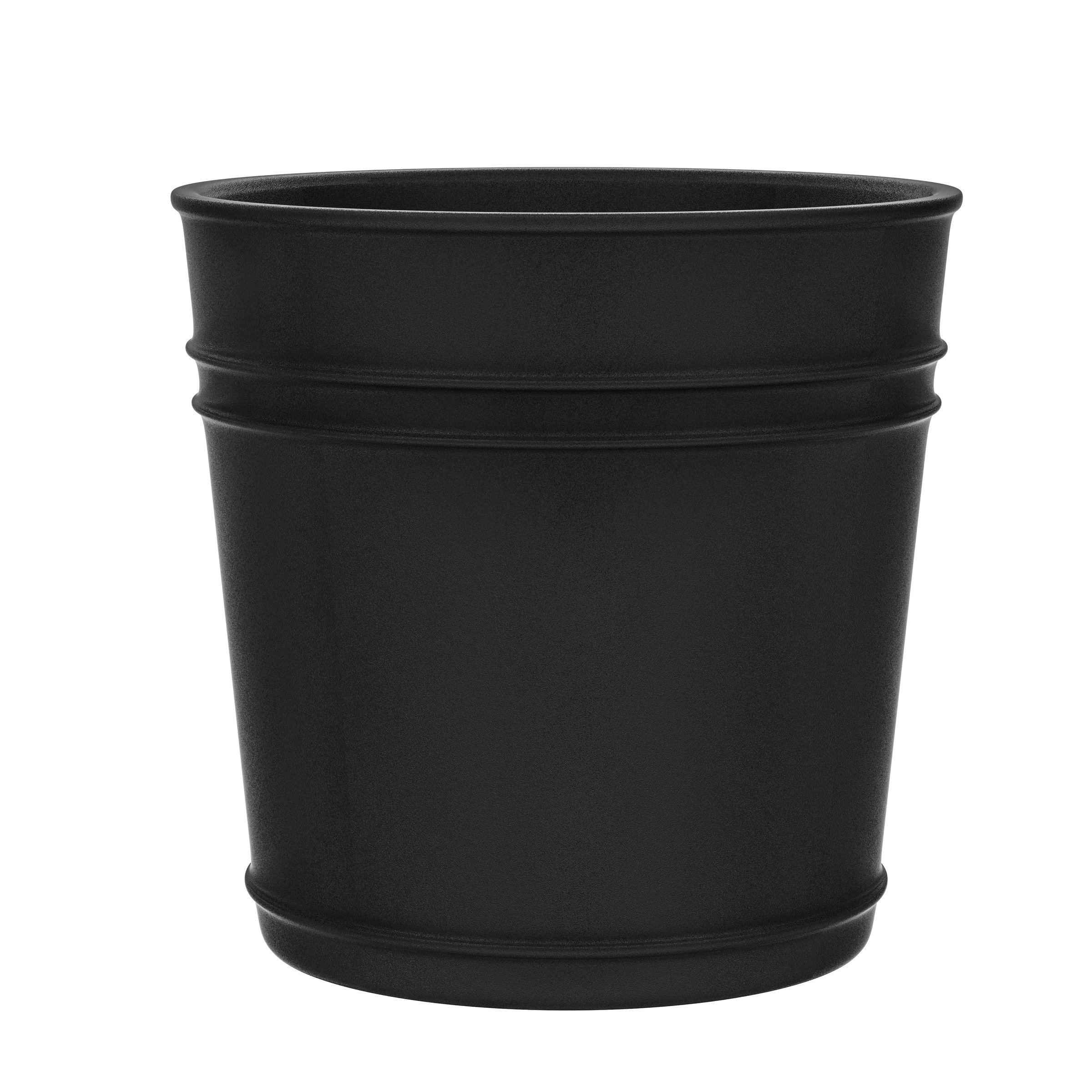 3d rendering empty black pot isolated on white