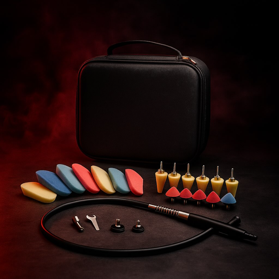 Kit de Mini Polimento Pneumático profissional para detalhamento automotivo