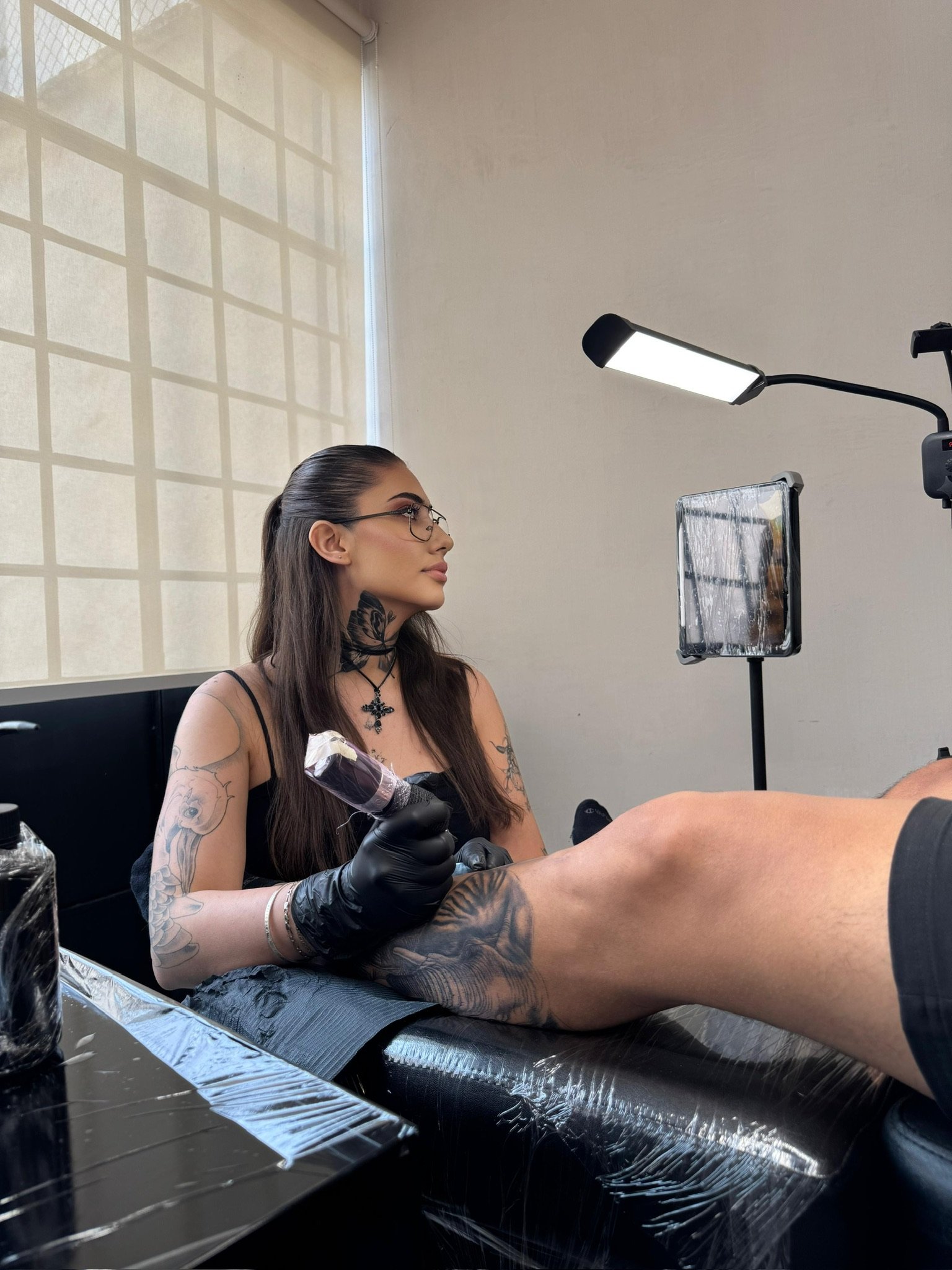 Professional tattoo studio background