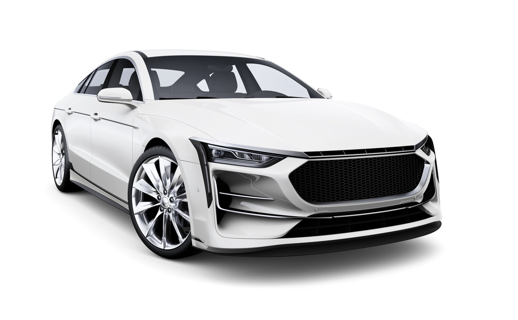 White car isolated on white background