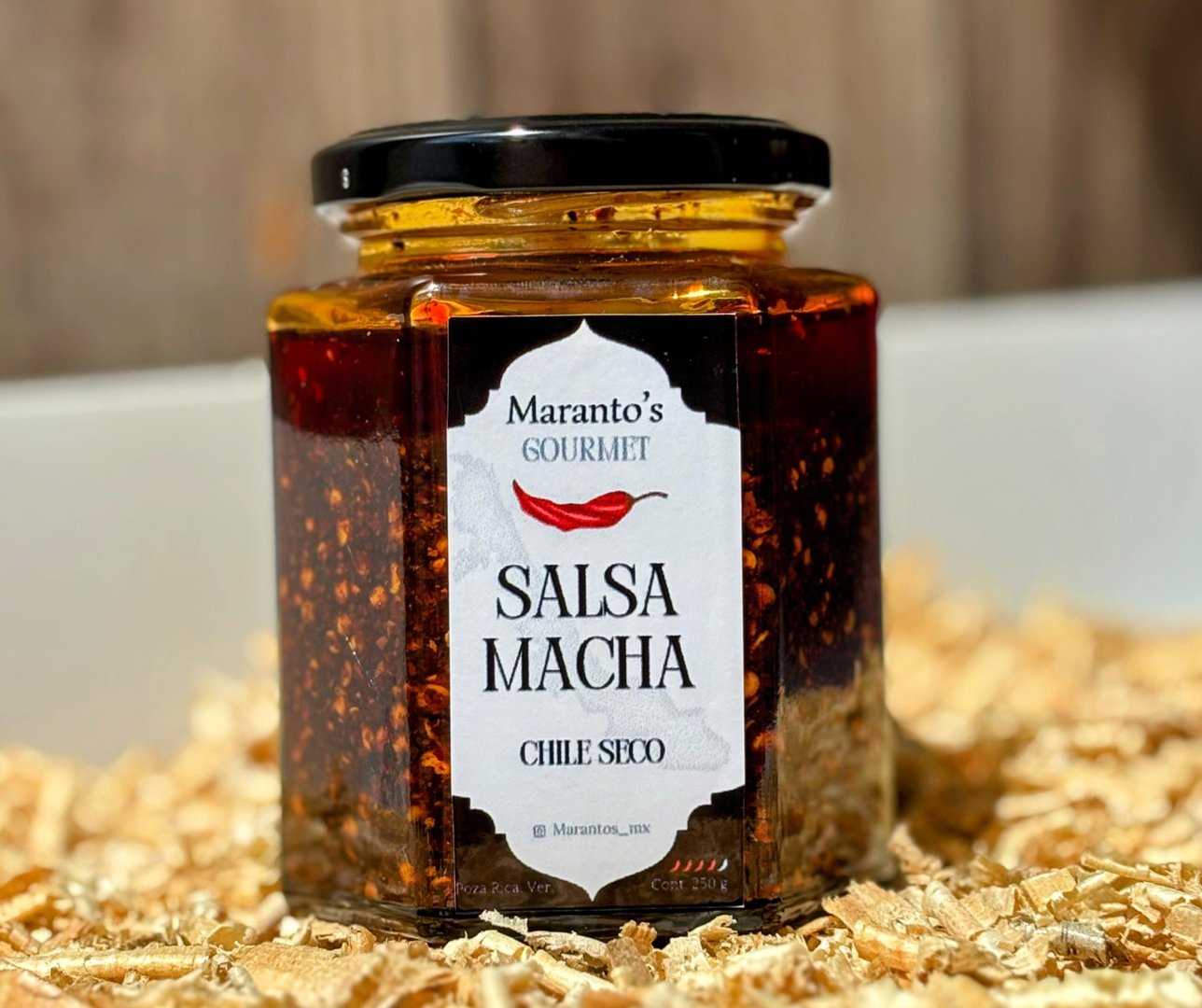 Salsa Macha de chile seco Maranto's Gourmet 250 g — sabor picoso