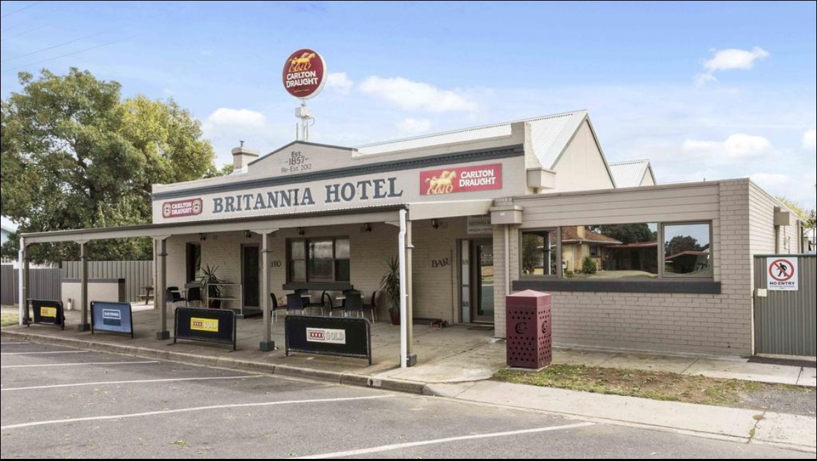 Interior of the Britannia Hotel country pub in Carisbrook, Victoria