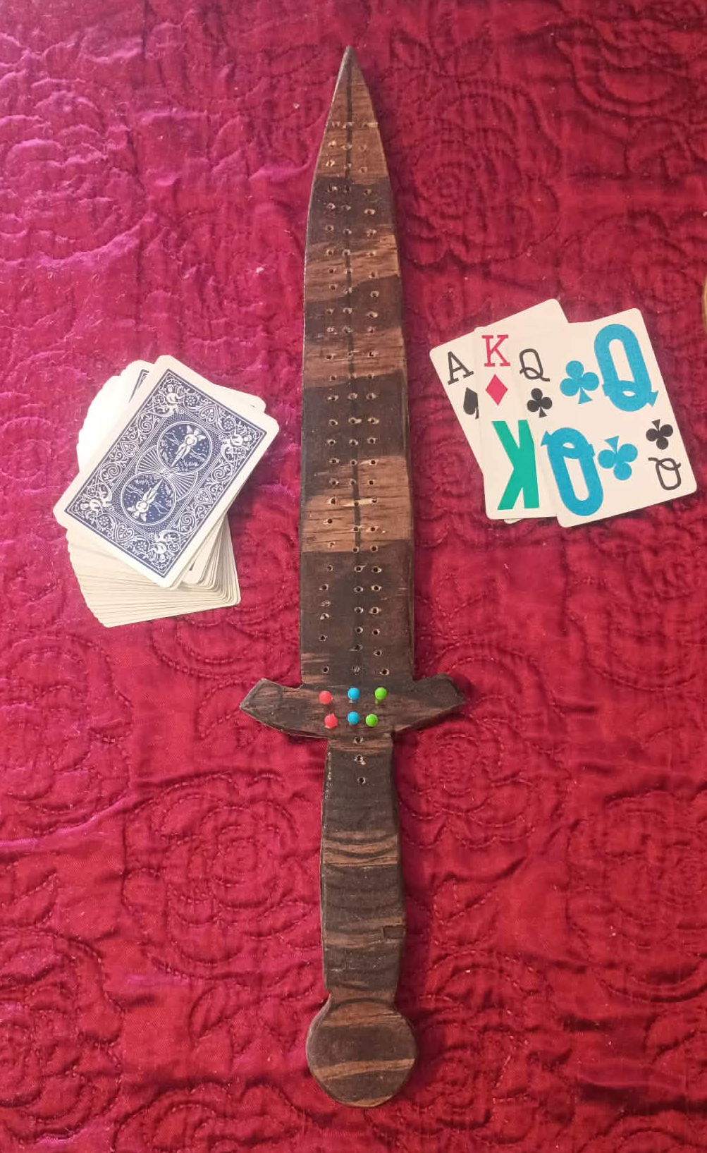 Custom wood cribbage board by Brandon's Bench