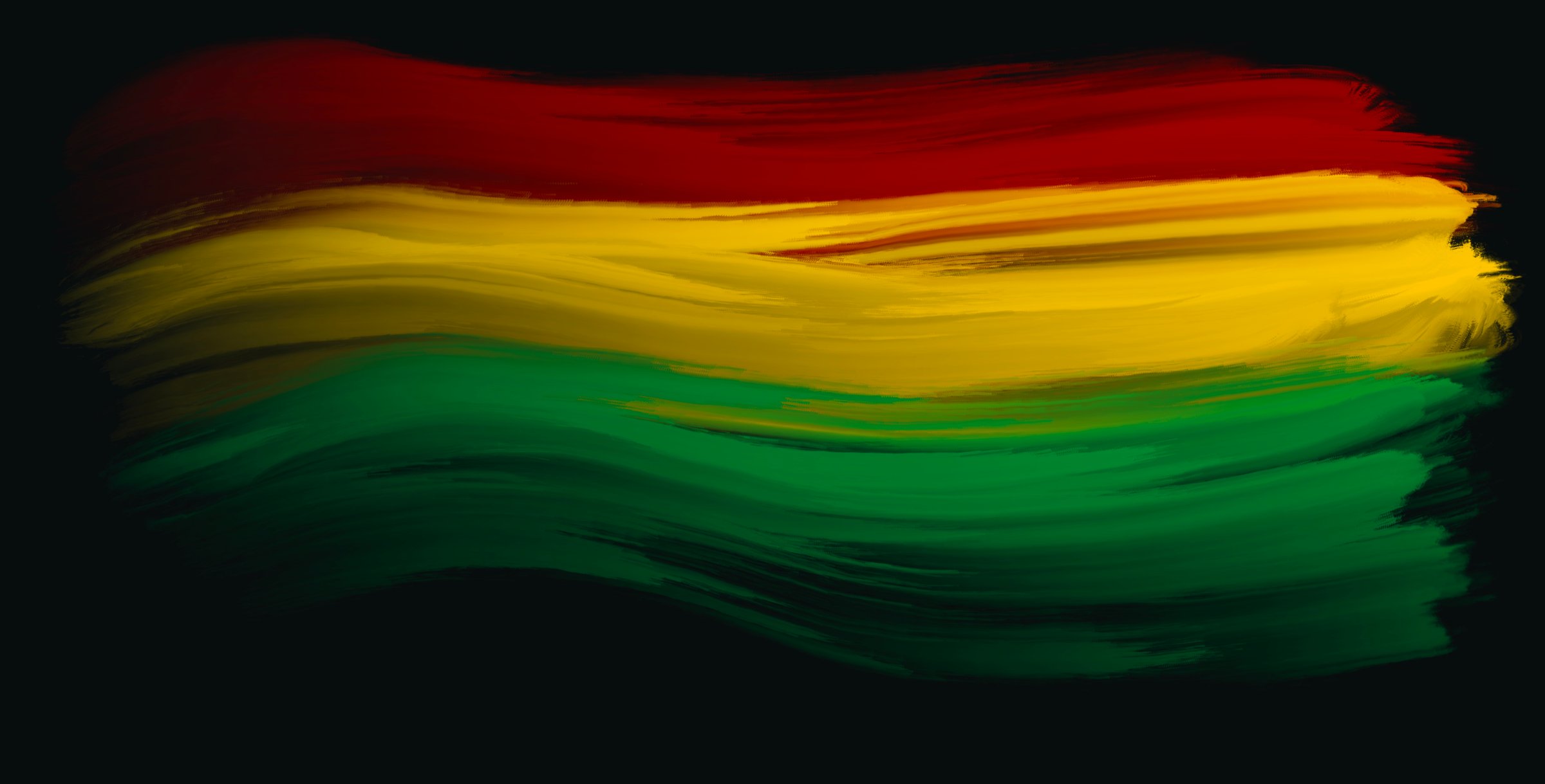 Abstract paint brush textured stripes in traditional African colors red, yellow, green. Design element for Juneteenth, Kwanzaa, Black History month