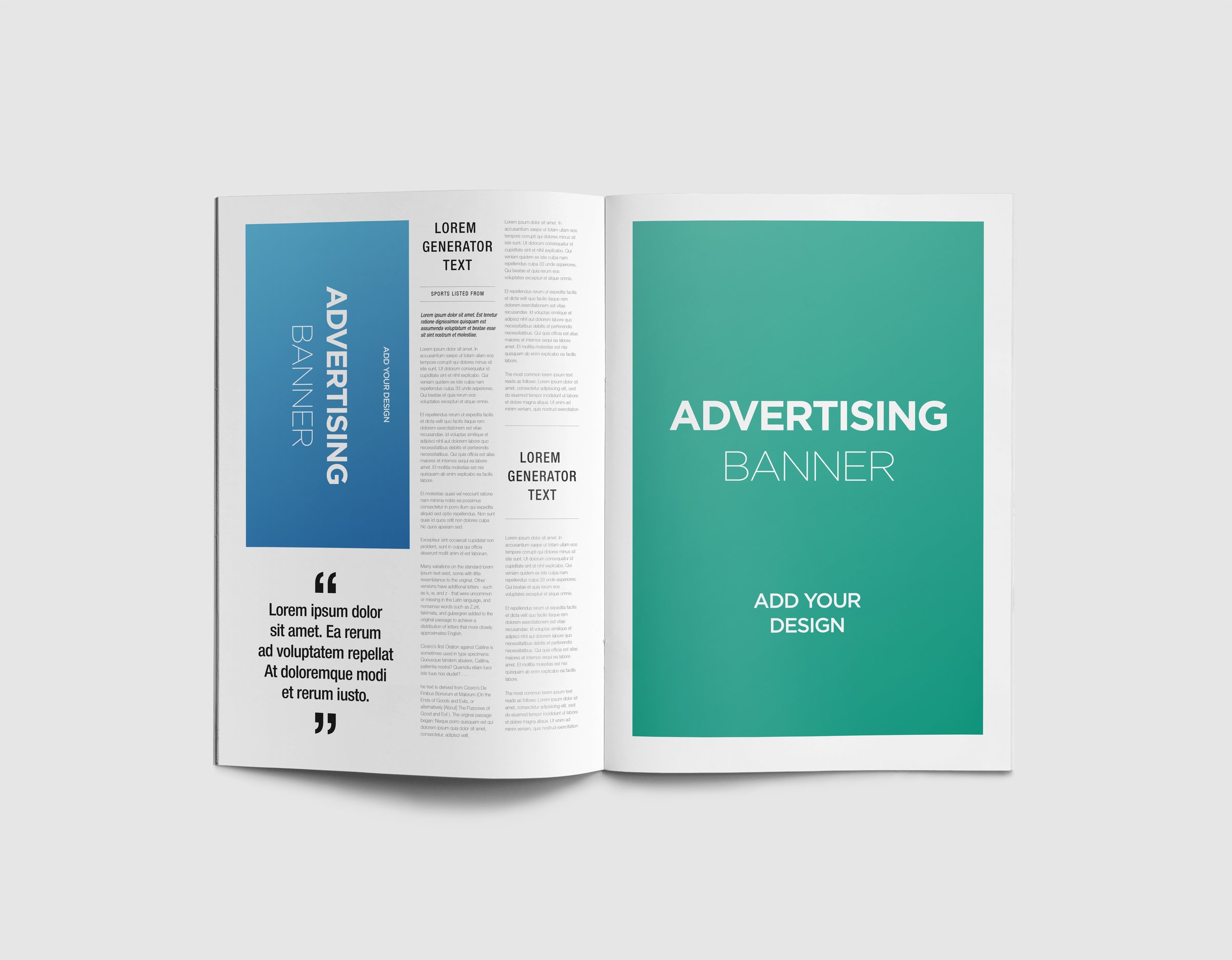 Newspaper Advertising Magazine Brochure Mockup 3D Rendering