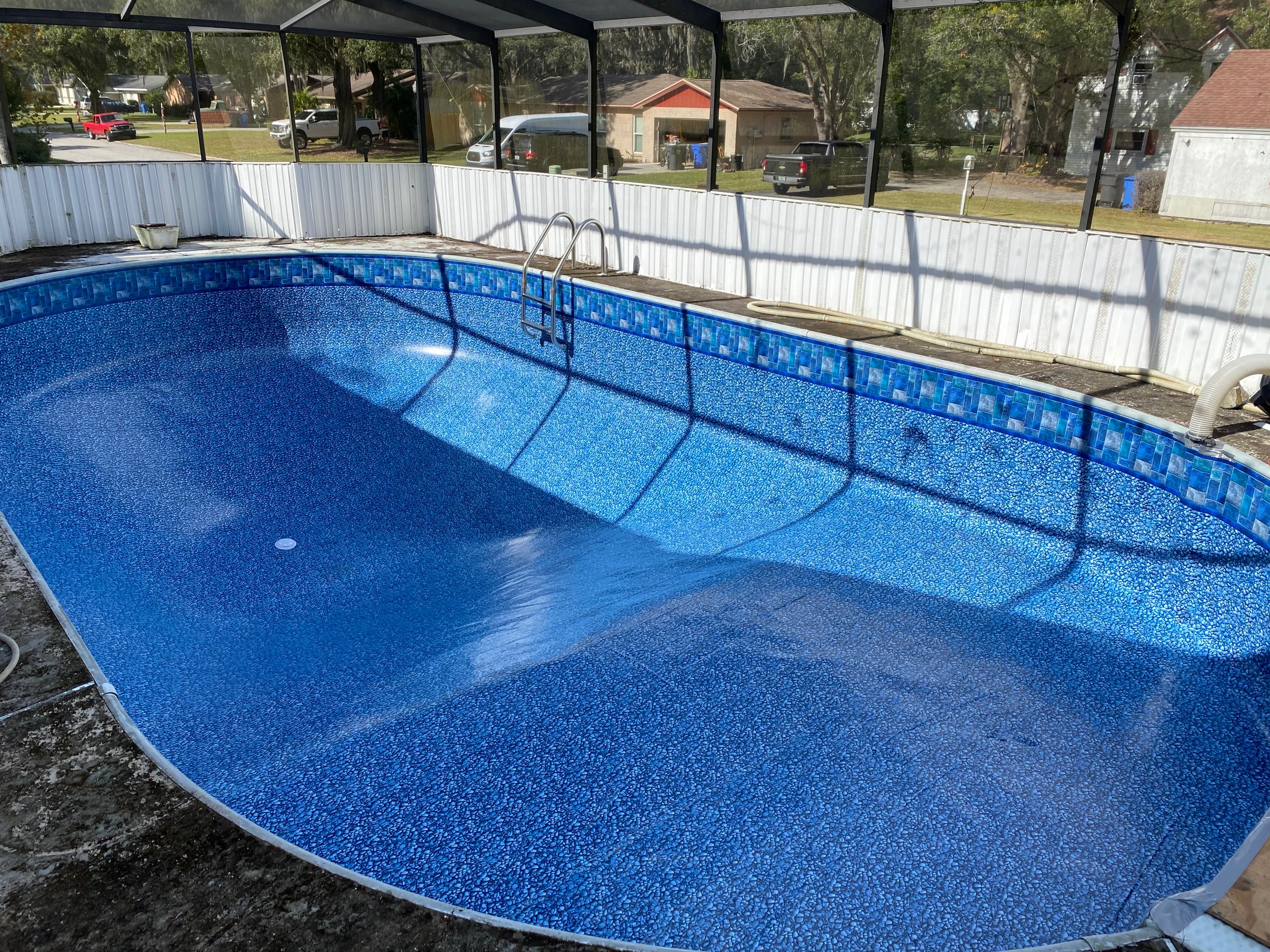 Pool after vinyl liner replacement