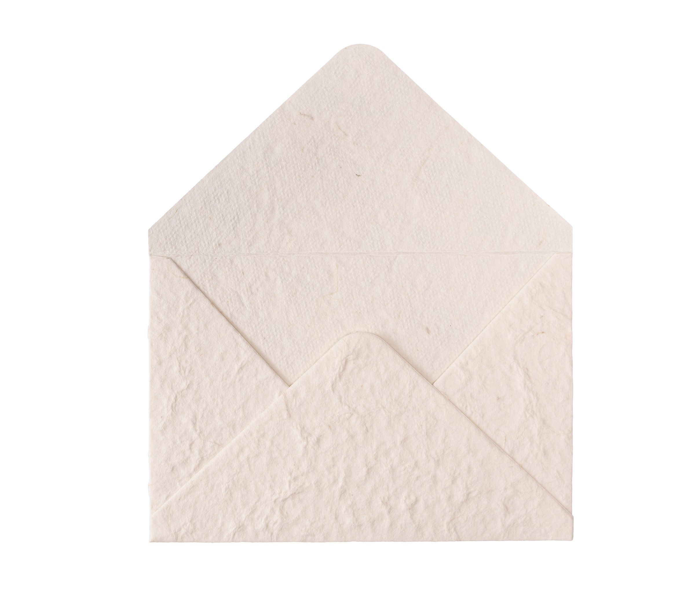 Blank light beige paper envelope mock up , an invitation or correspondence concept. Open flap revealing empty interior