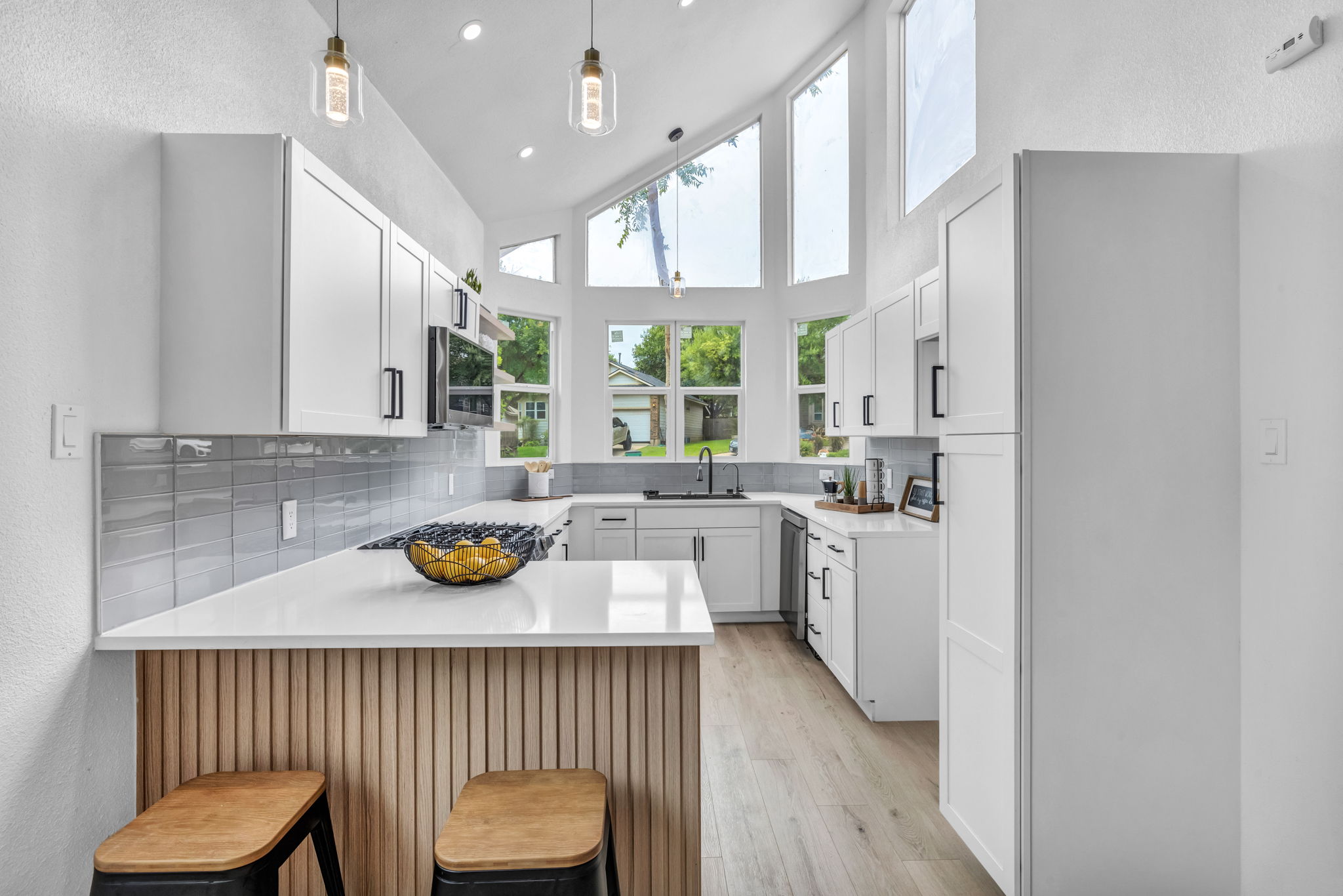 Home Staging Interior with Full Wall Mirror