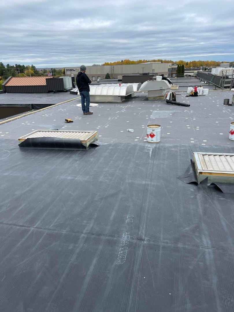 Commercial roofing installation project