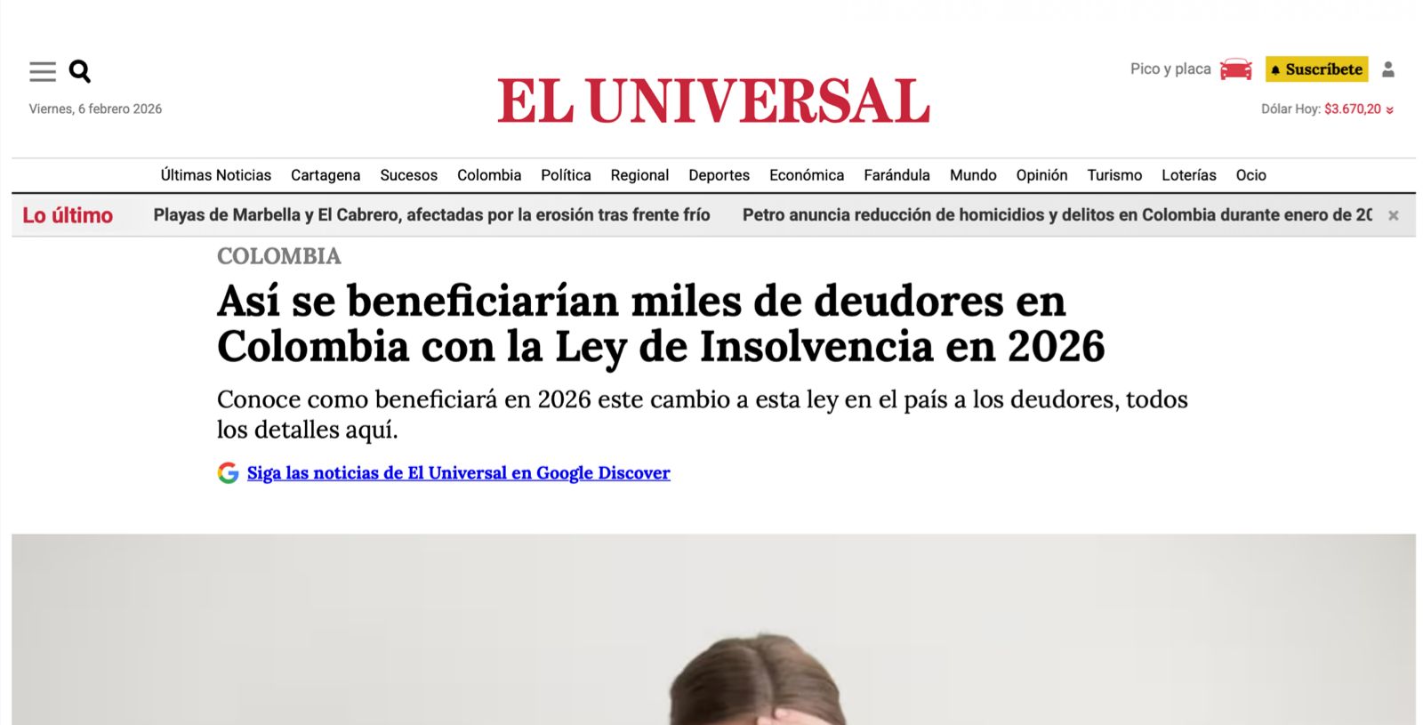 Captura de noticia - Semana