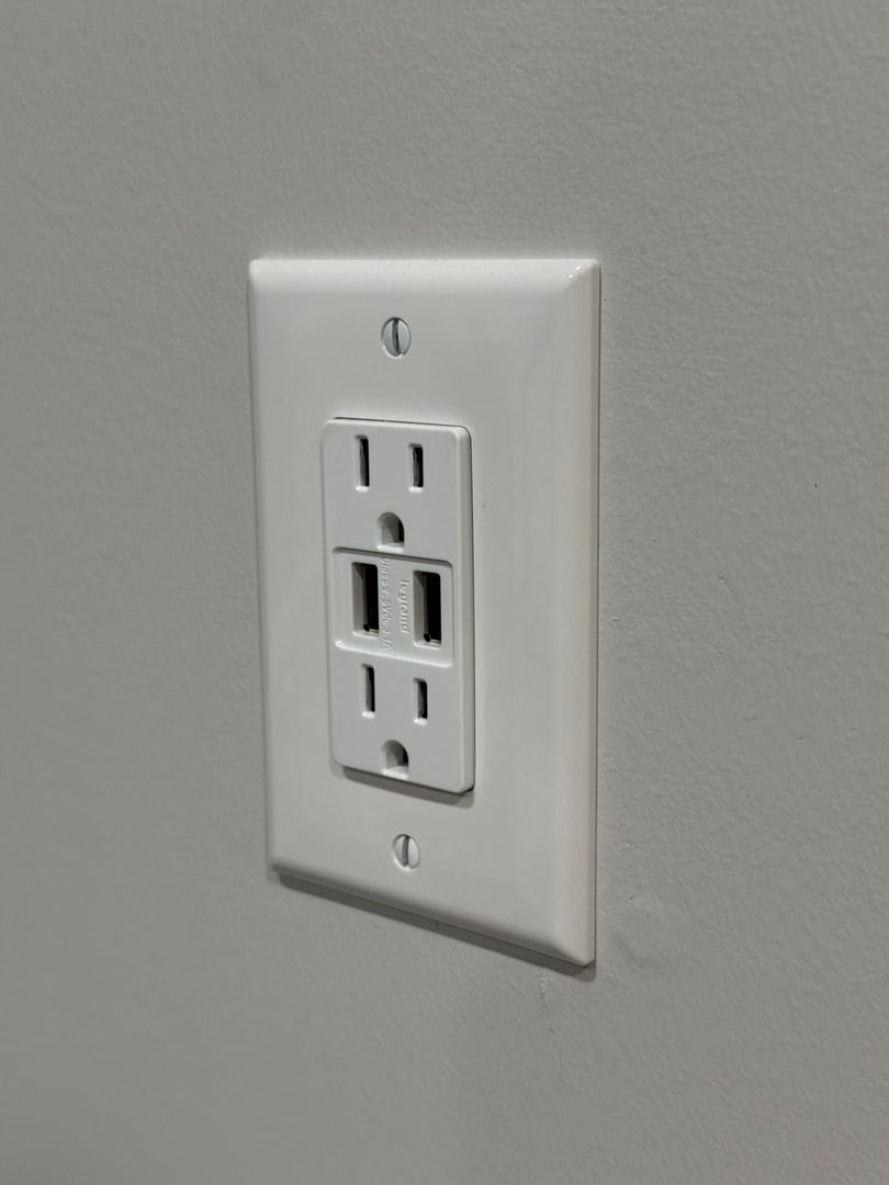 Modern outlet and switch installation