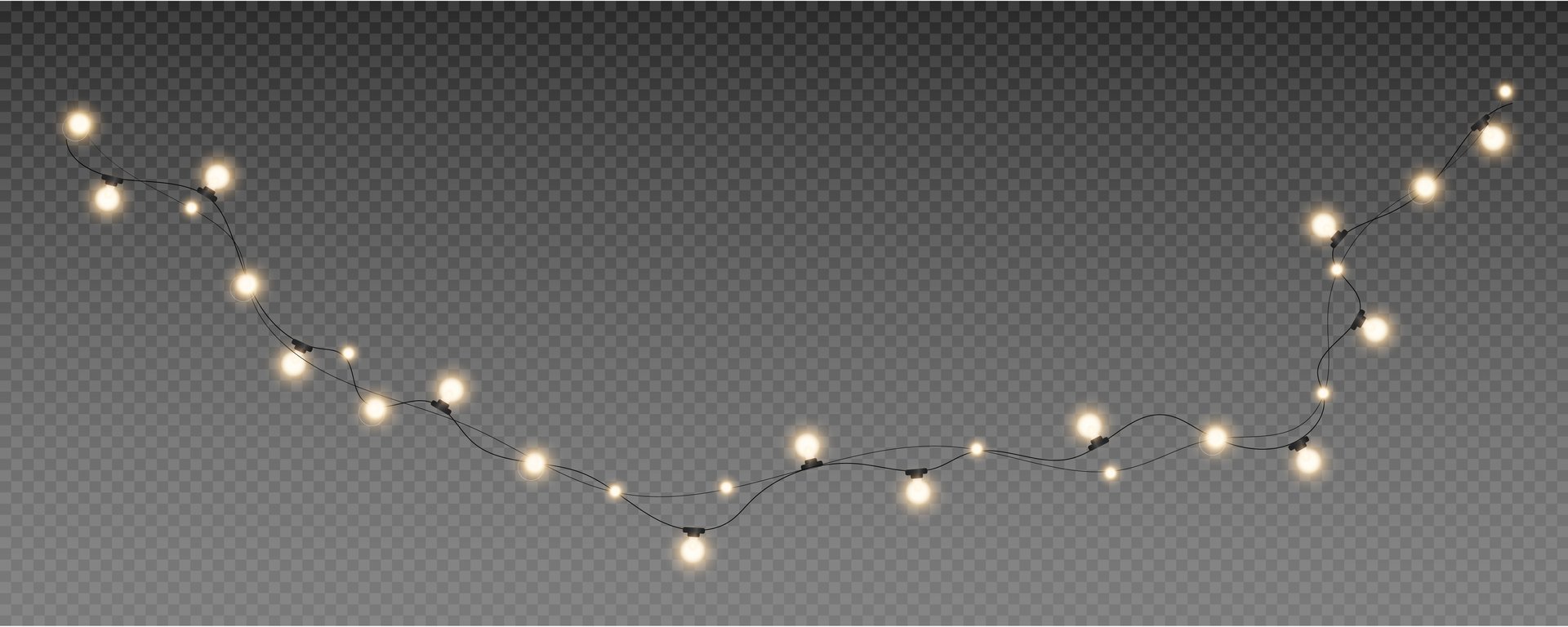 Glowing garlands and bulbs