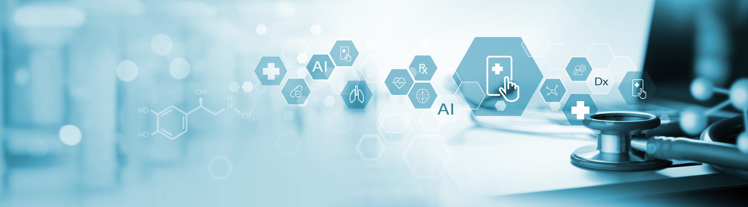 Telemedicine, online medical on mobile app with Ai artificial intelligence technology. Doctor online communicating to patient on VR medical interface with Internet consultation technology