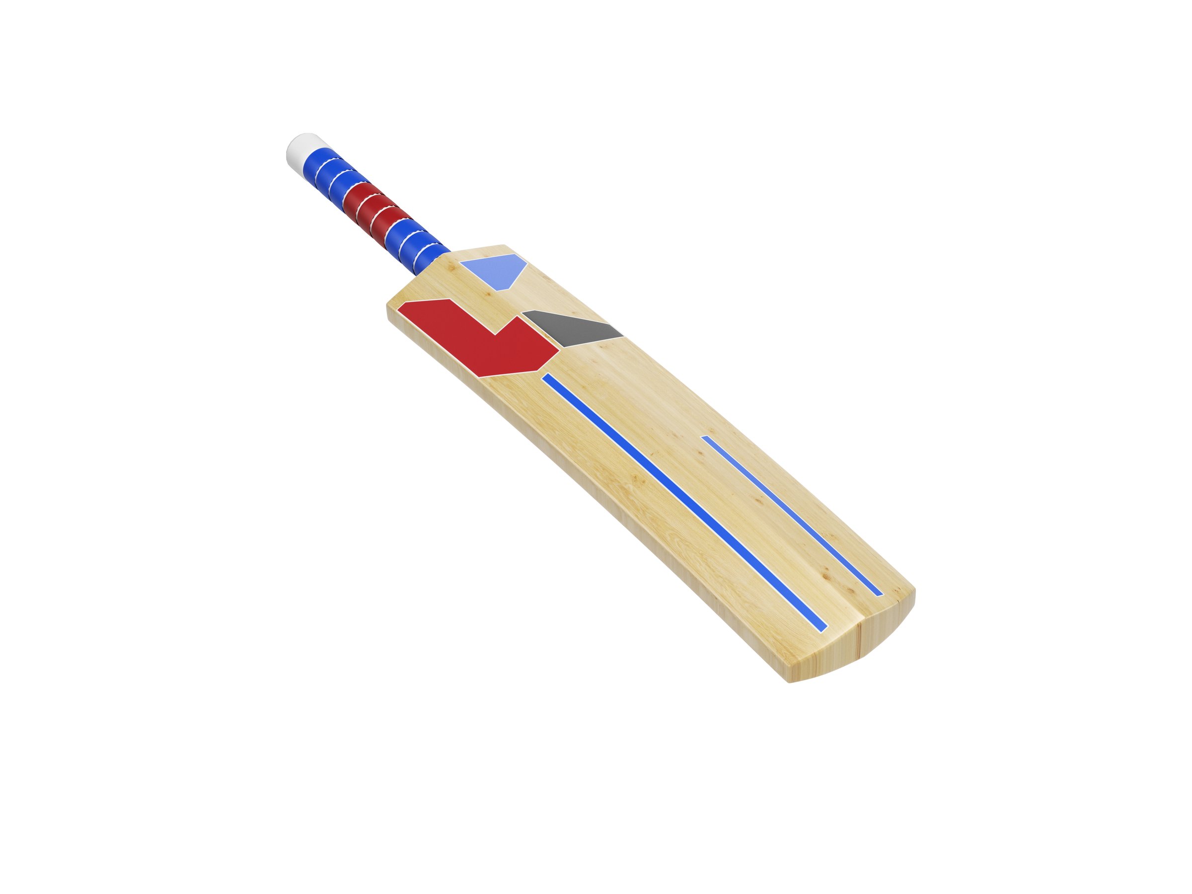 Cricket bat on white color background. Horizontal composition. Isolated with clipping path.