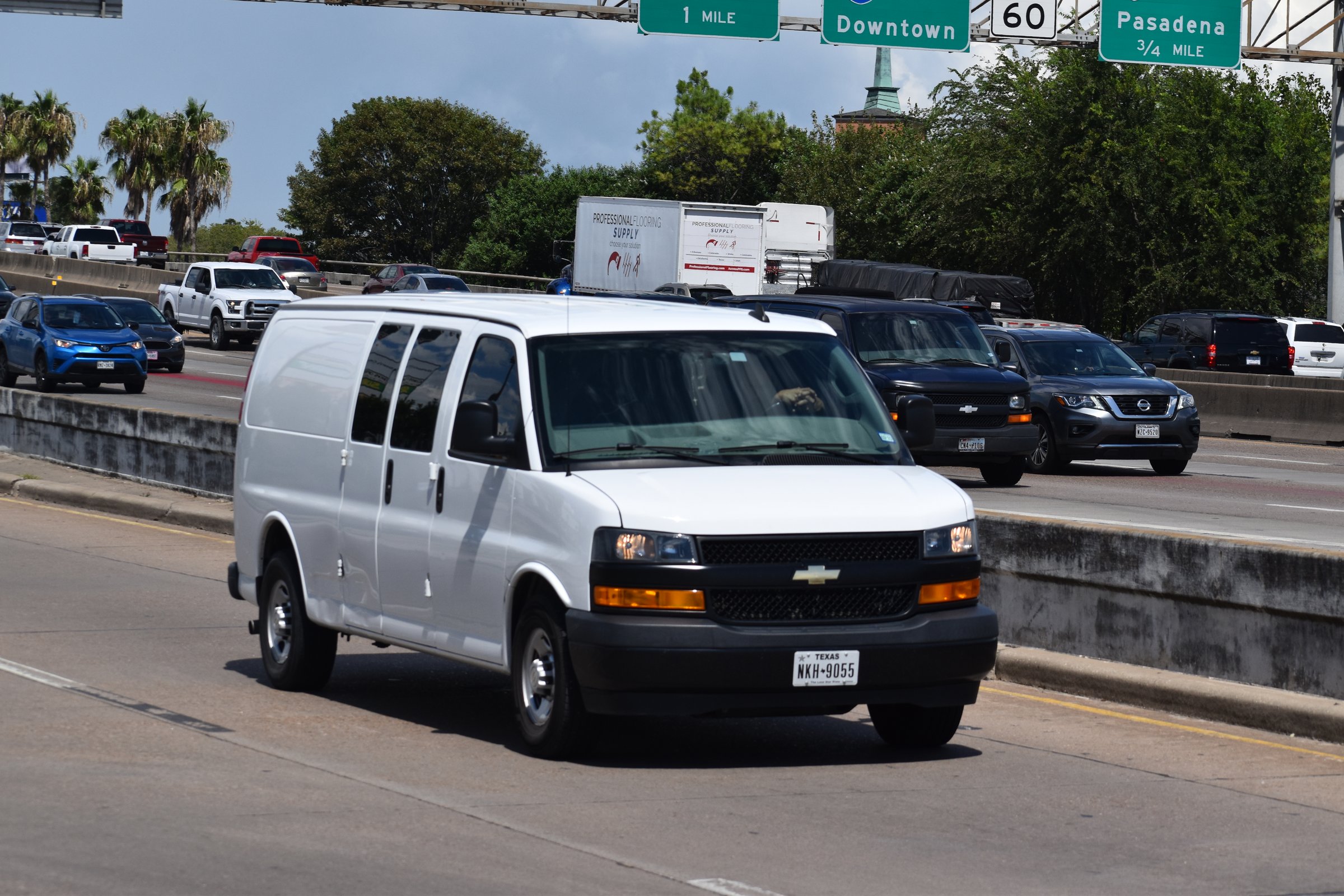 Van cruising on I-45 in Houston, Texas 2022
