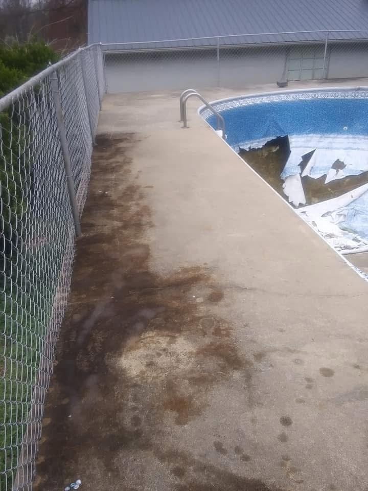 Before pool deck resurfacing