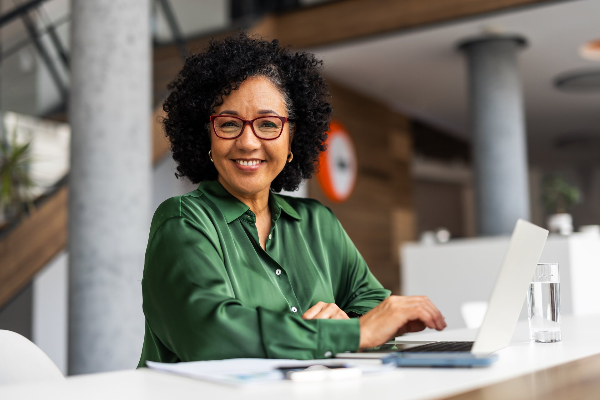 Professional woman working in office environment