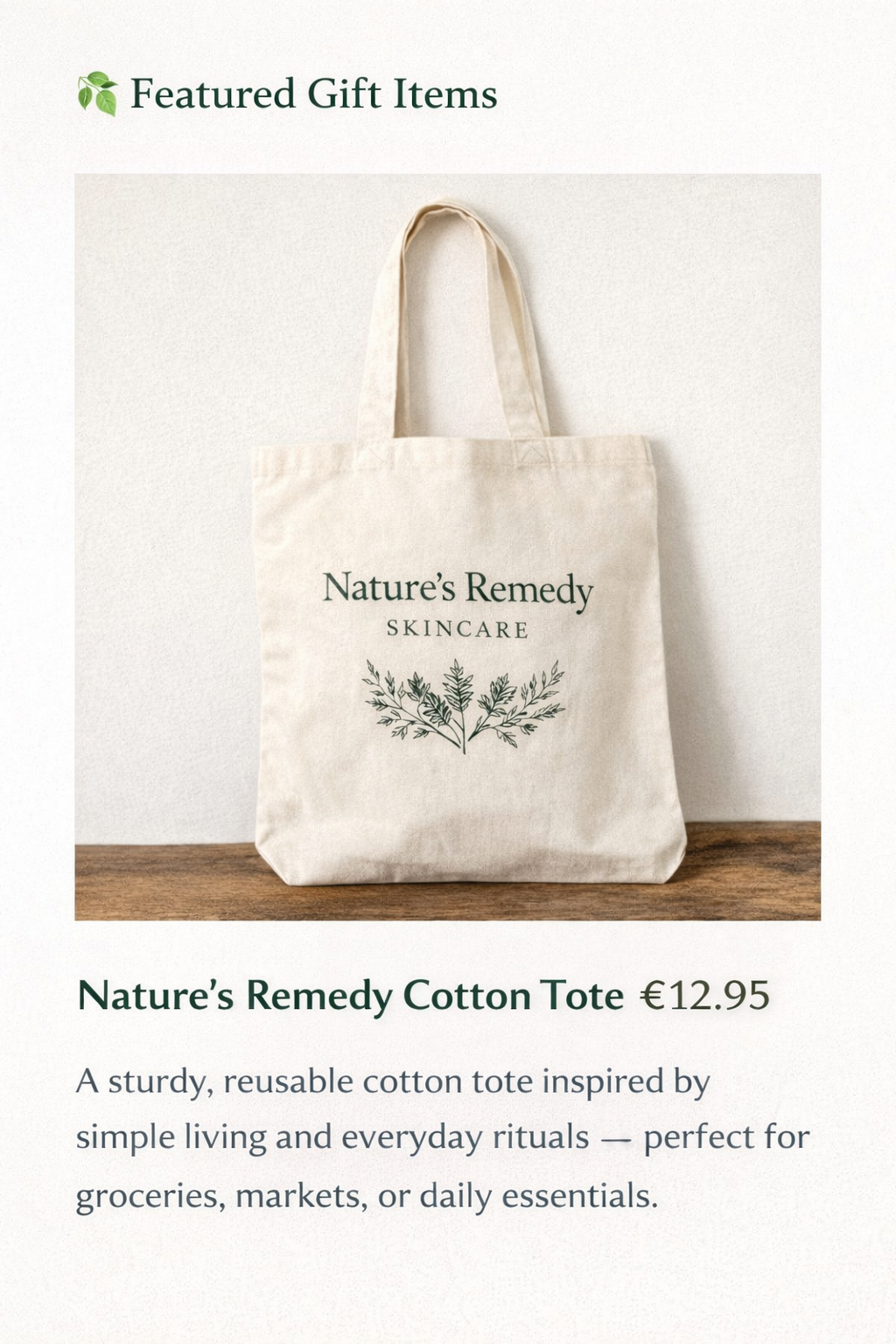 Nature's Remedy Cotton Tote Bag