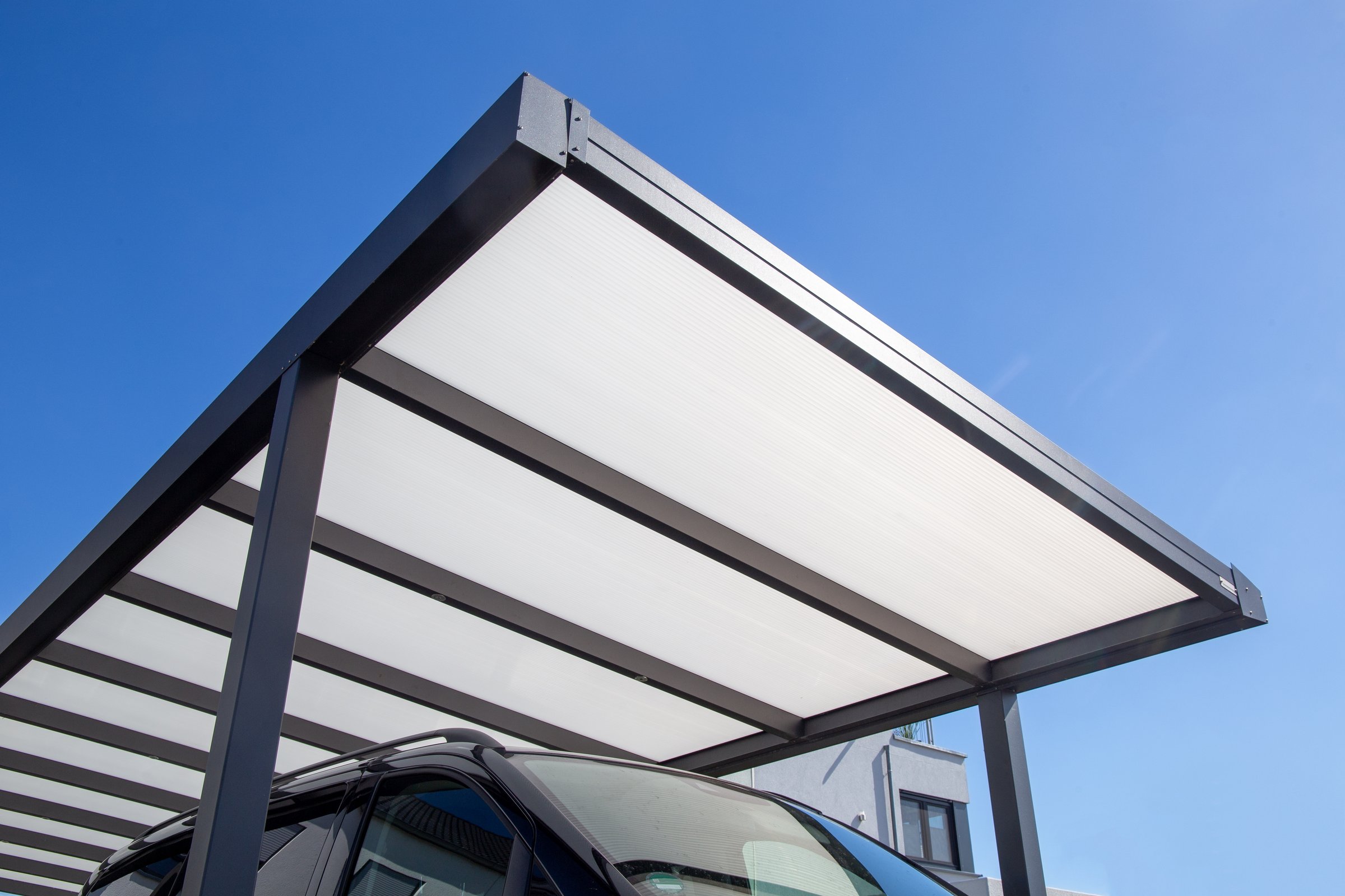 Modern carport on residential house