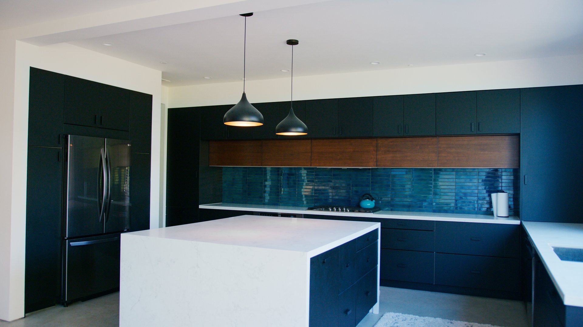 Interior Shot Of Stylish Modern Kitchen In Empty House