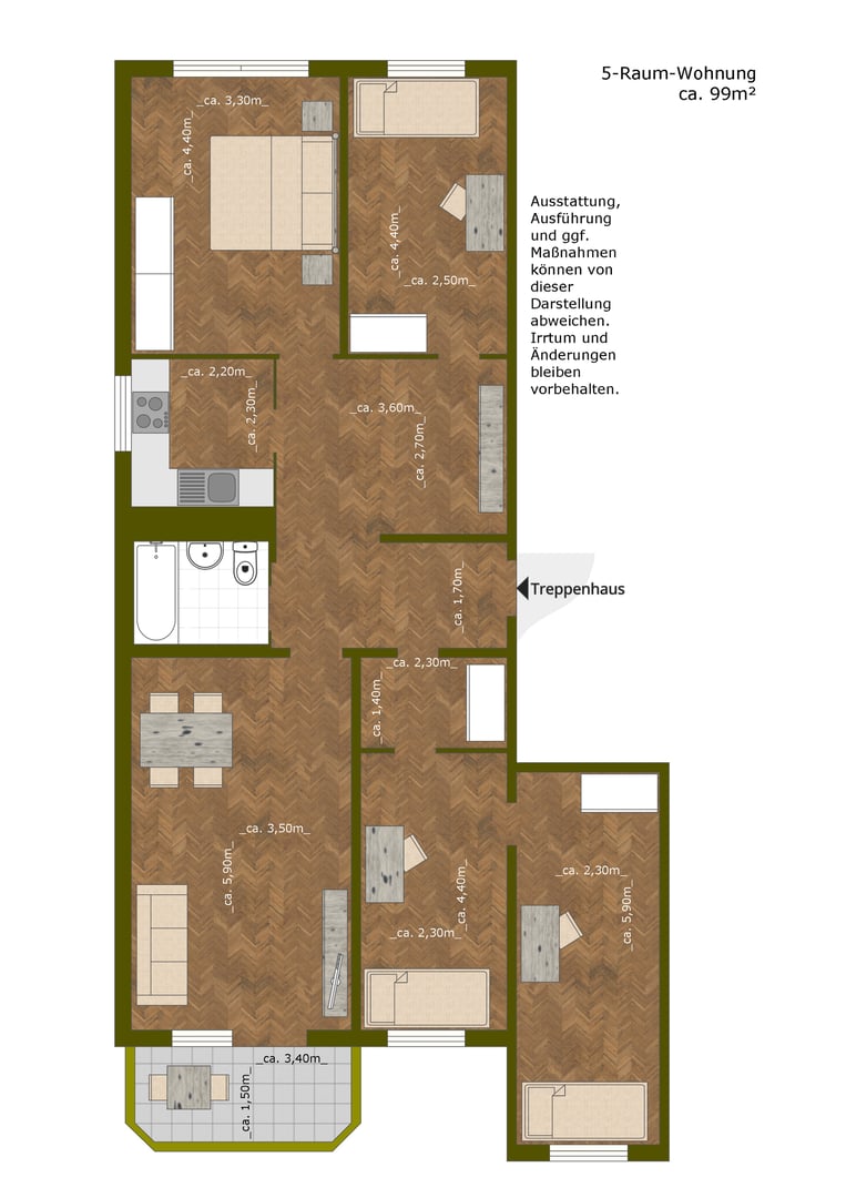 3D-Grundriss WBS 70 Leipzig – professioneller Grundrissplan