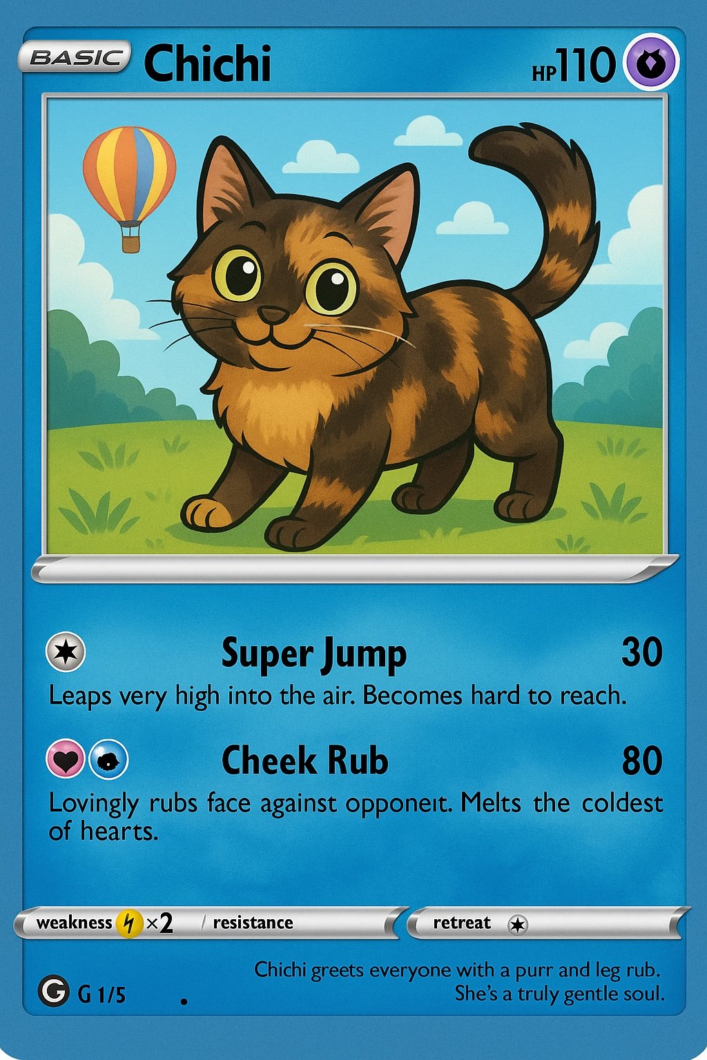 Chichi pet trading card sticker