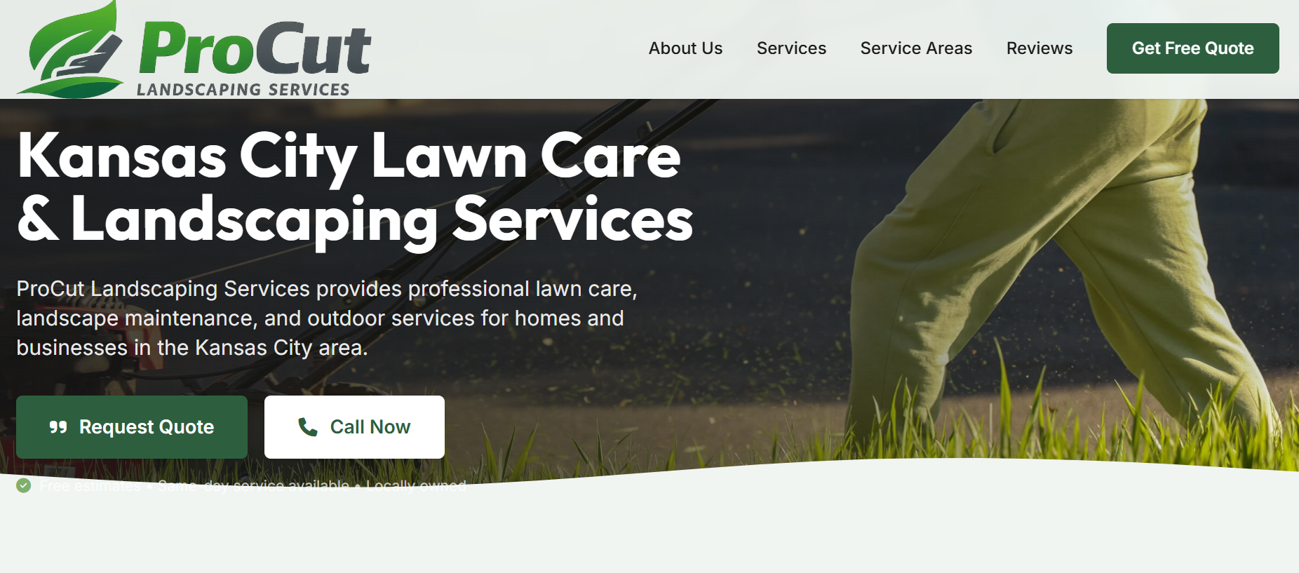 ProCut Landscaping Services website demo