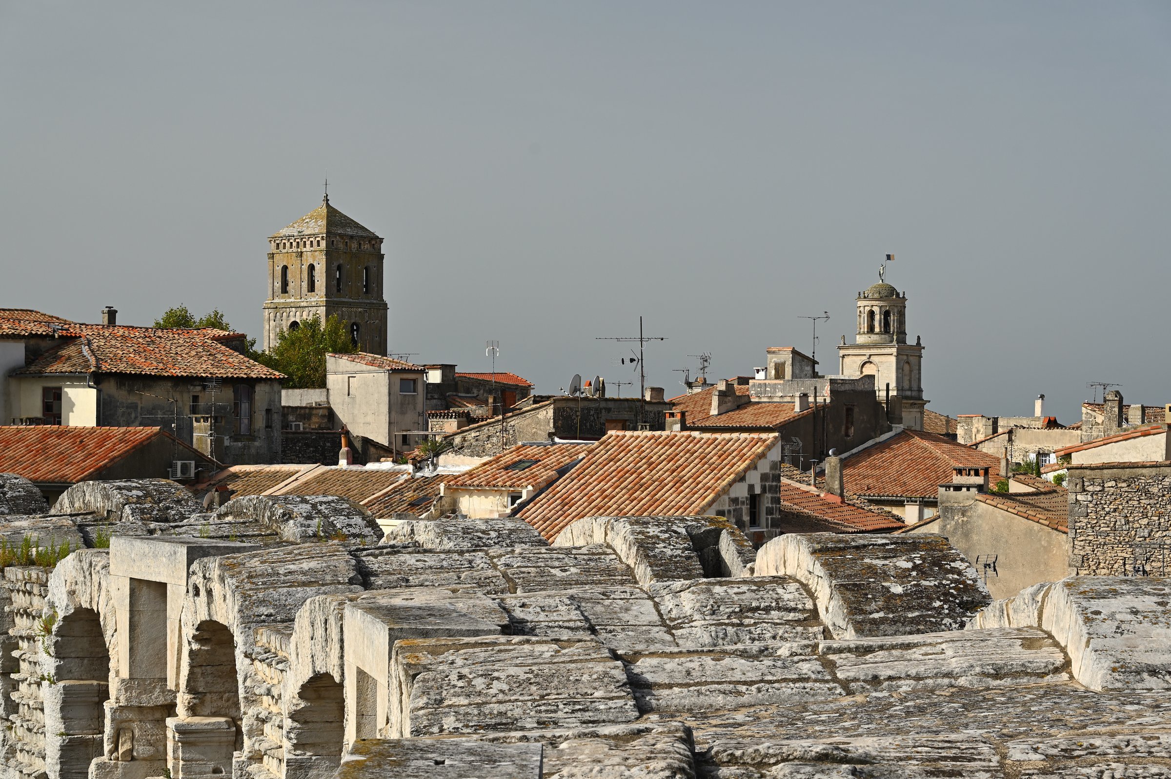 Roofs of Arles from the amphitheatre Arènes d'Arles, Arles, France