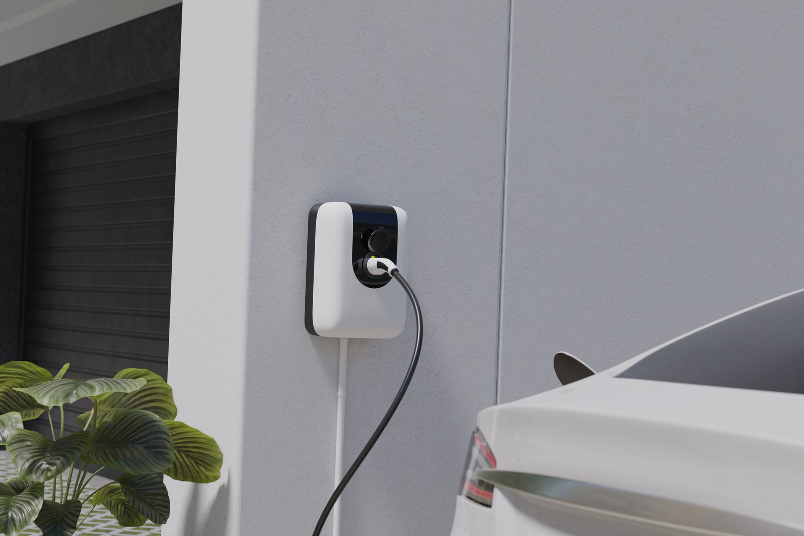 Ev car charging with ev charger at home